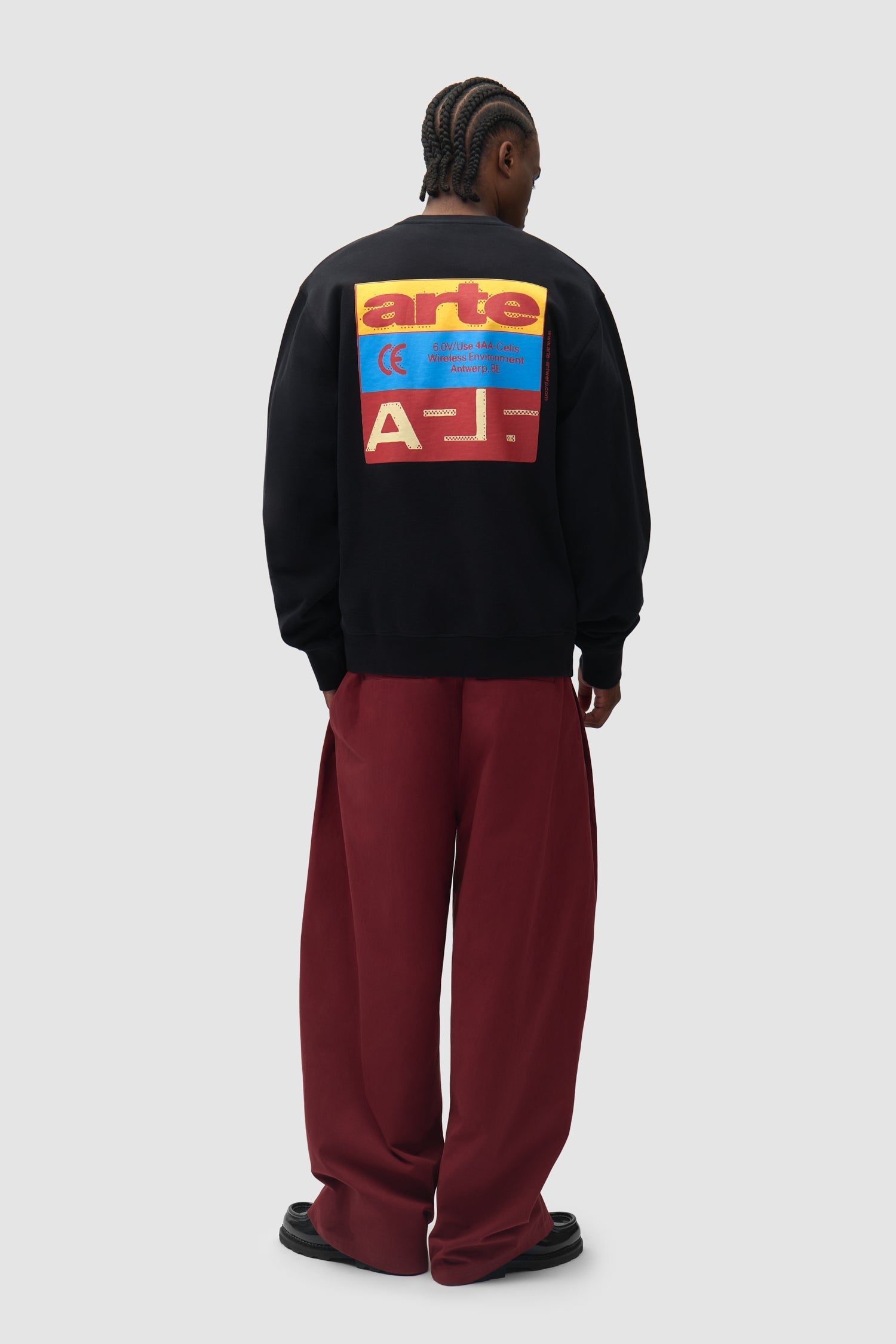 Pantalon de galerie à plis - Bordeaux