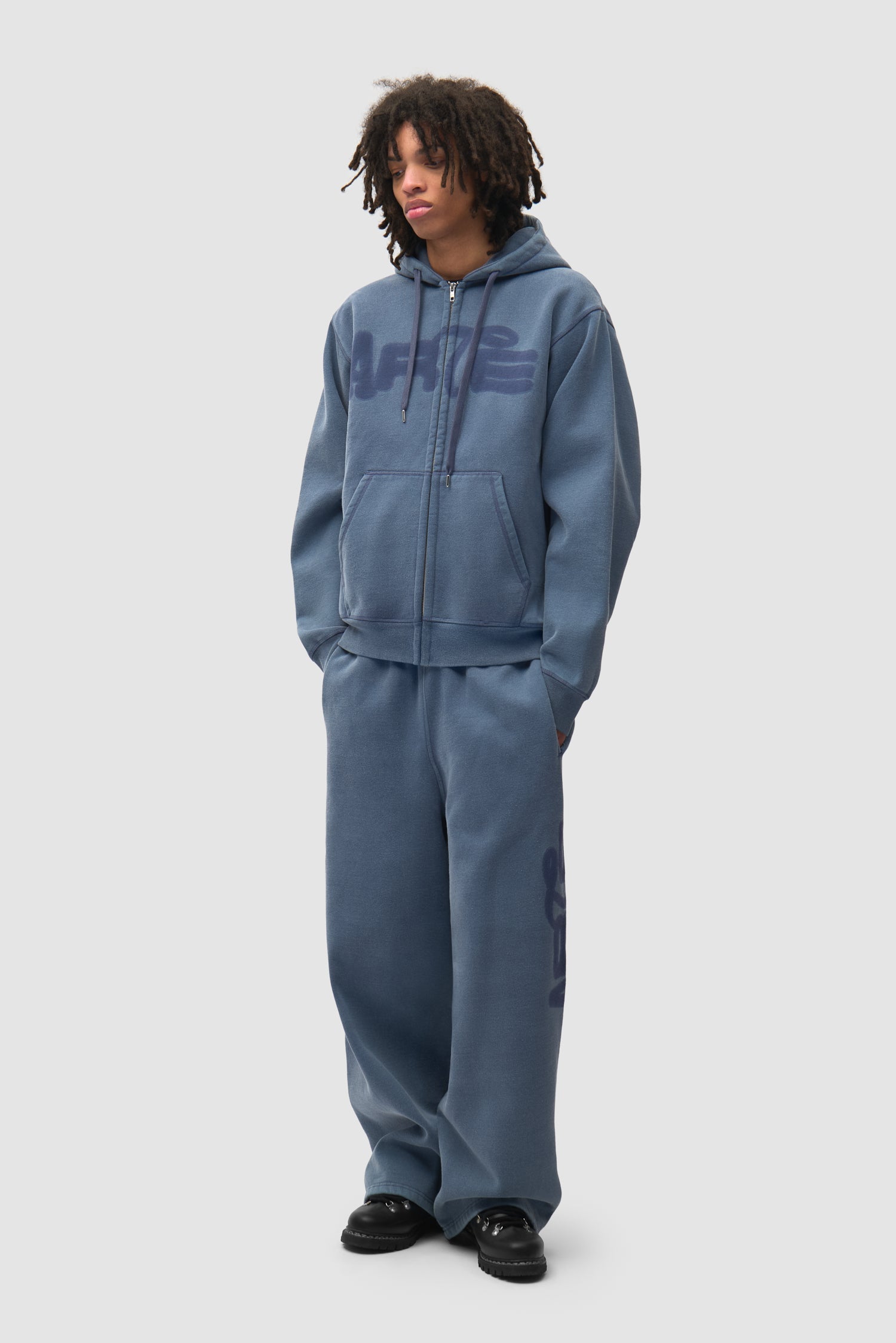 Sweat à capuche zippé « Stencil Sunfade » - Bleu marine