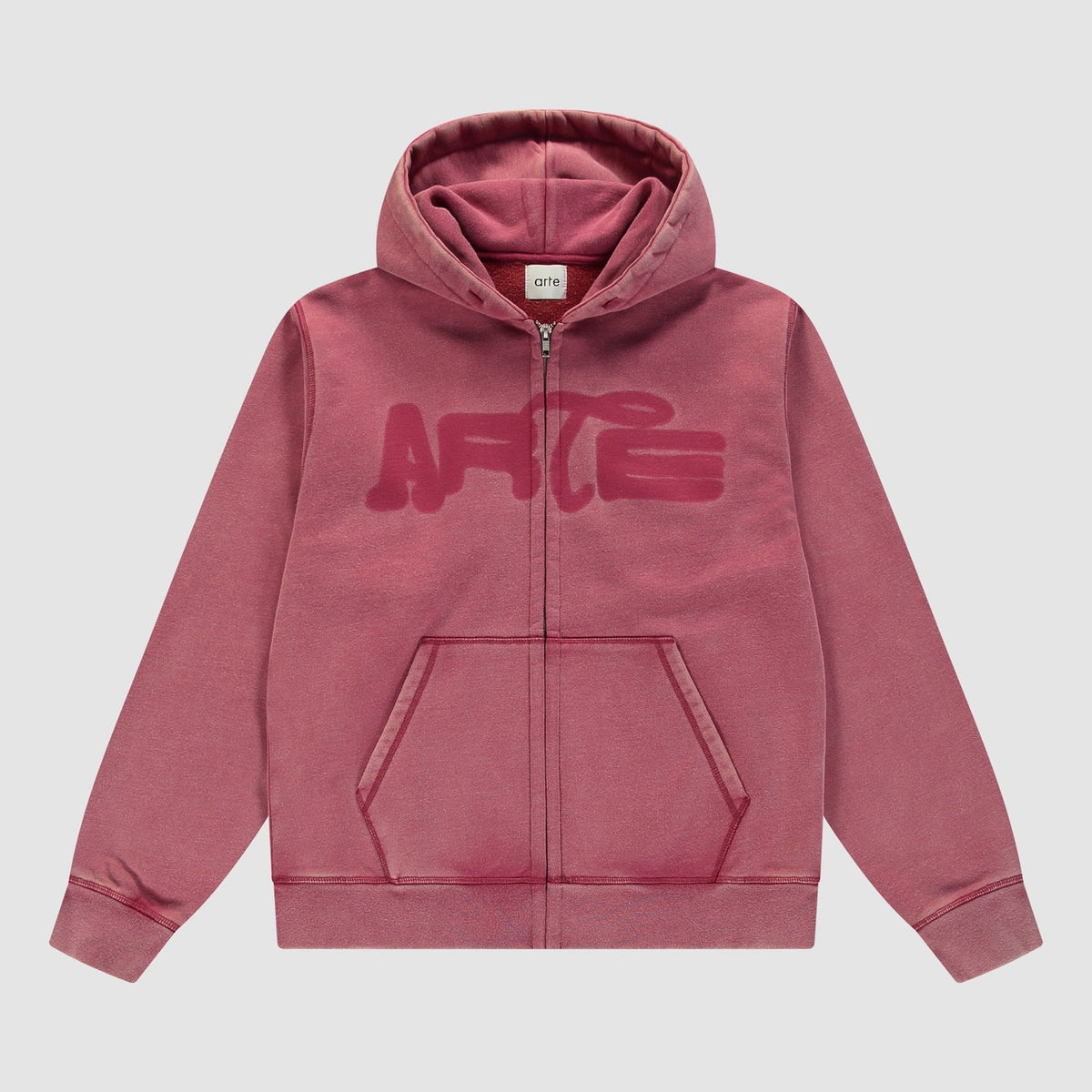 Sweat à capuche zippé « Stencil Sunfade » - Rouge