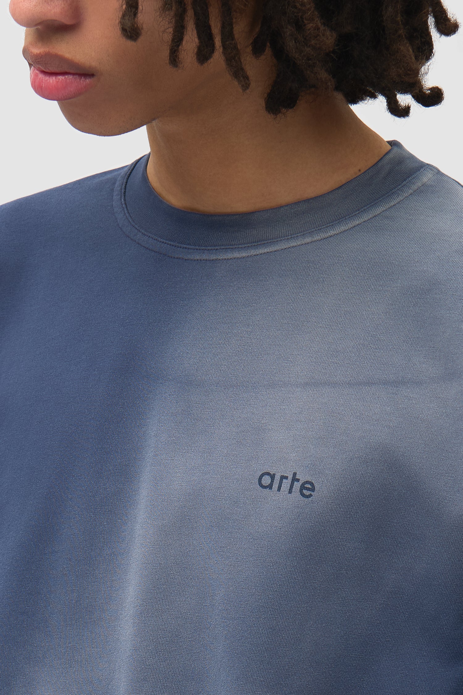 T-shirt à manches longues Stencil Sunfade - Bleu marine