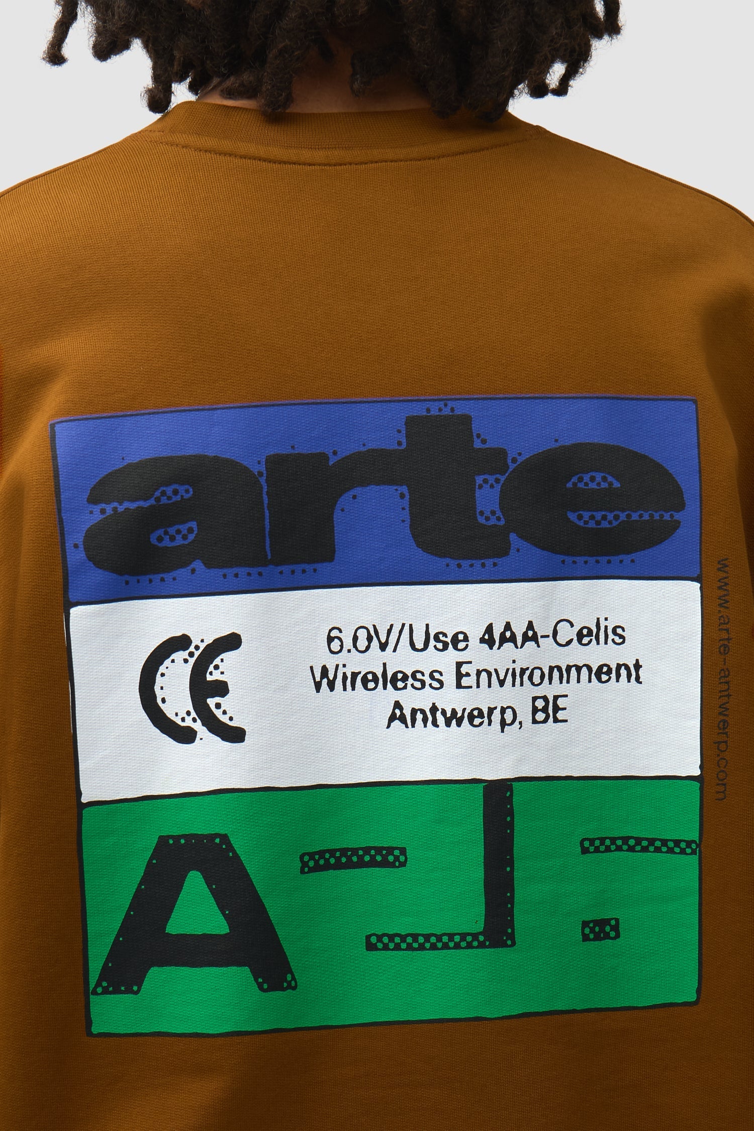 Pull à col rond Tricolor - Marron