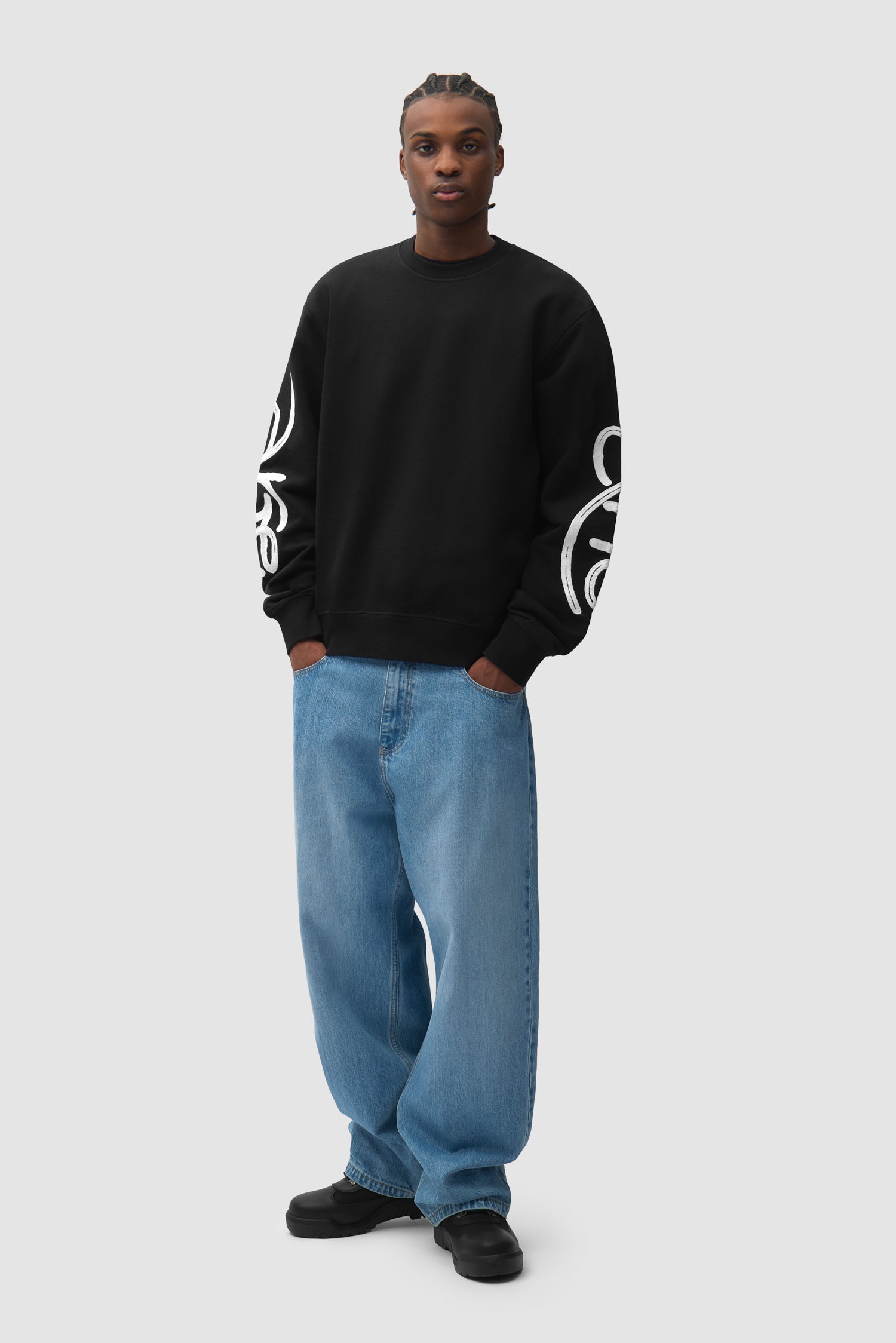 Pull à col rond Swirl - Noir