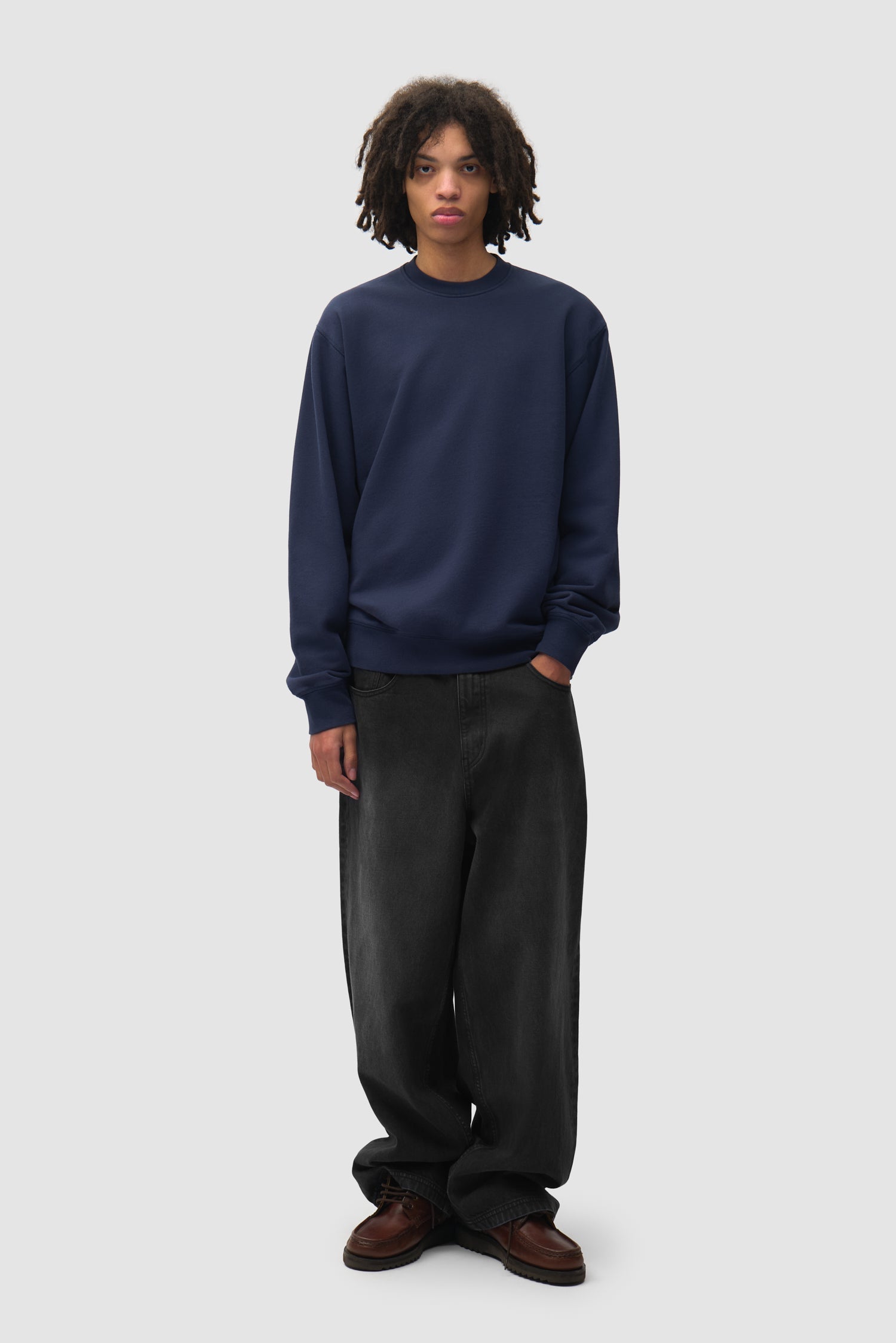 Pull à col rond City - Bleu marine