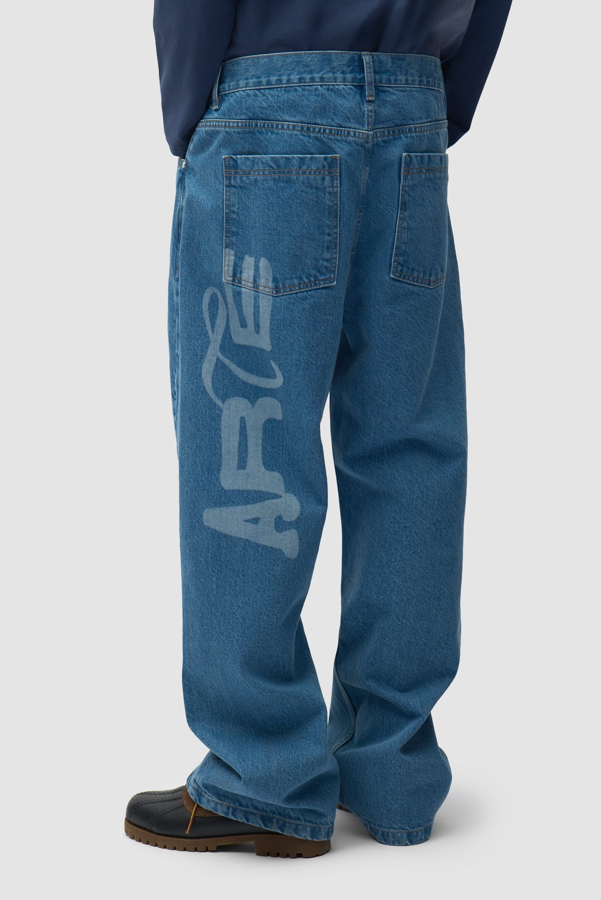 Pantalon en jean à motifs au pochoir - Denim Bleach
