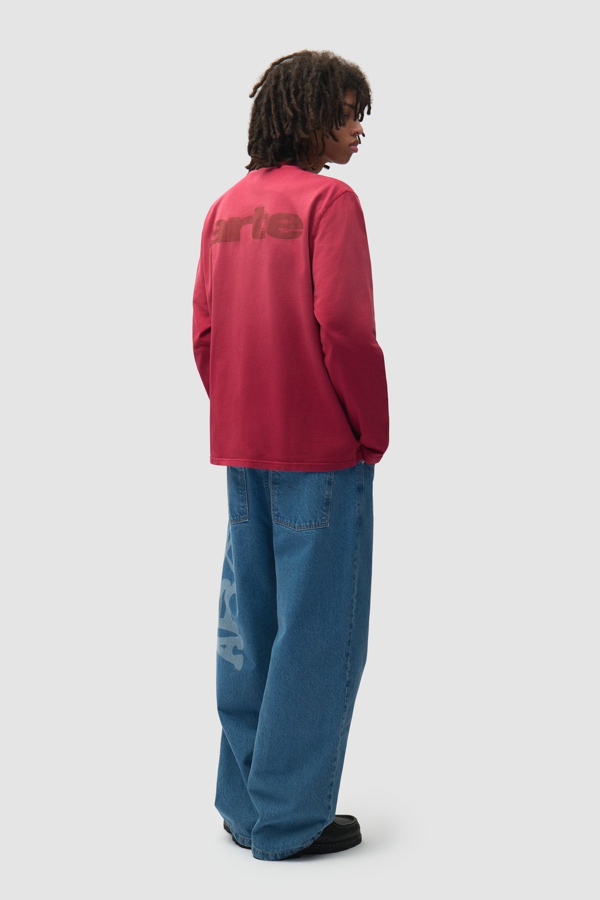 Pantalon en jean à motifs au pochoir - Denim Bleach