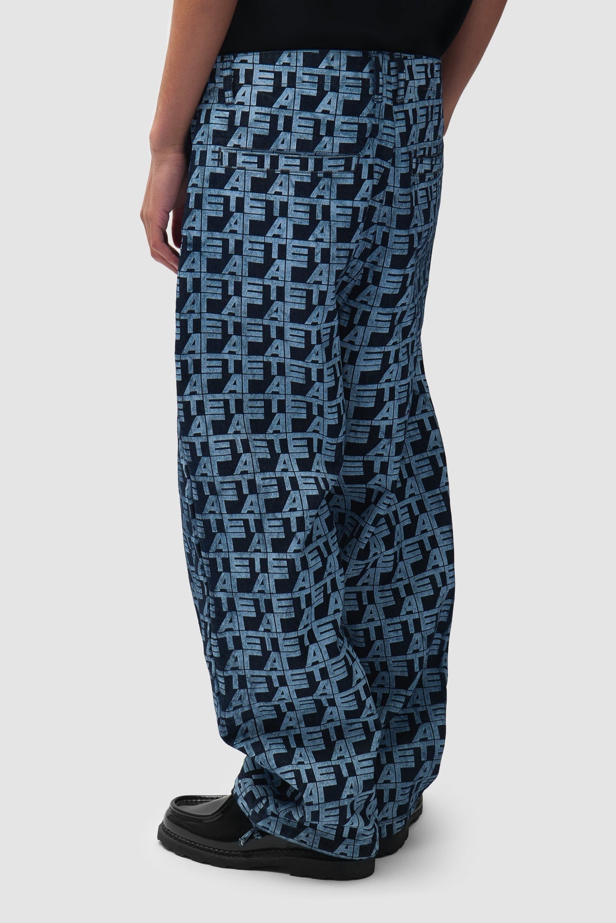 Pantalon à carreaux sur toute la surface - Denim