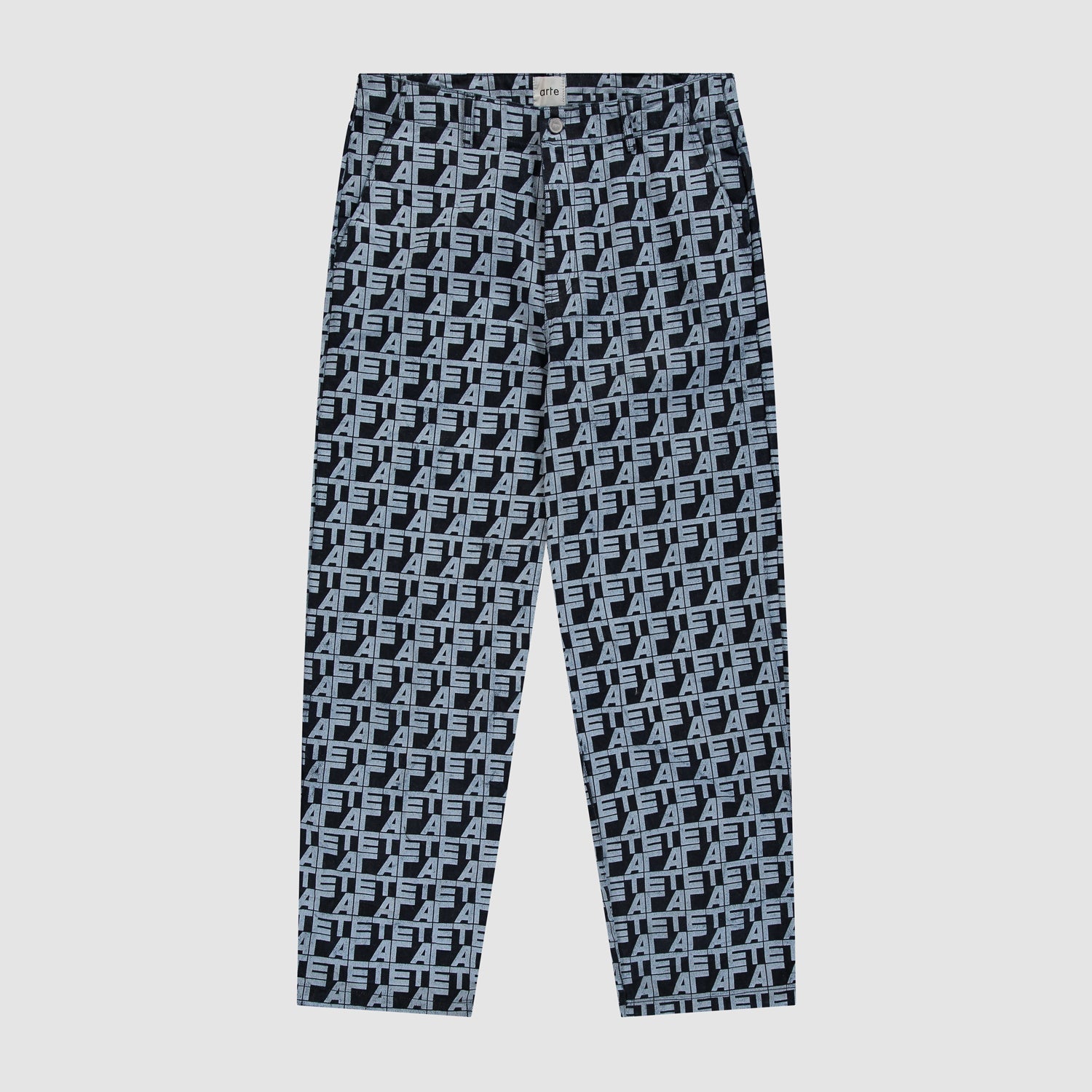 Pantalon à carreaux sur toute la surface - Denim