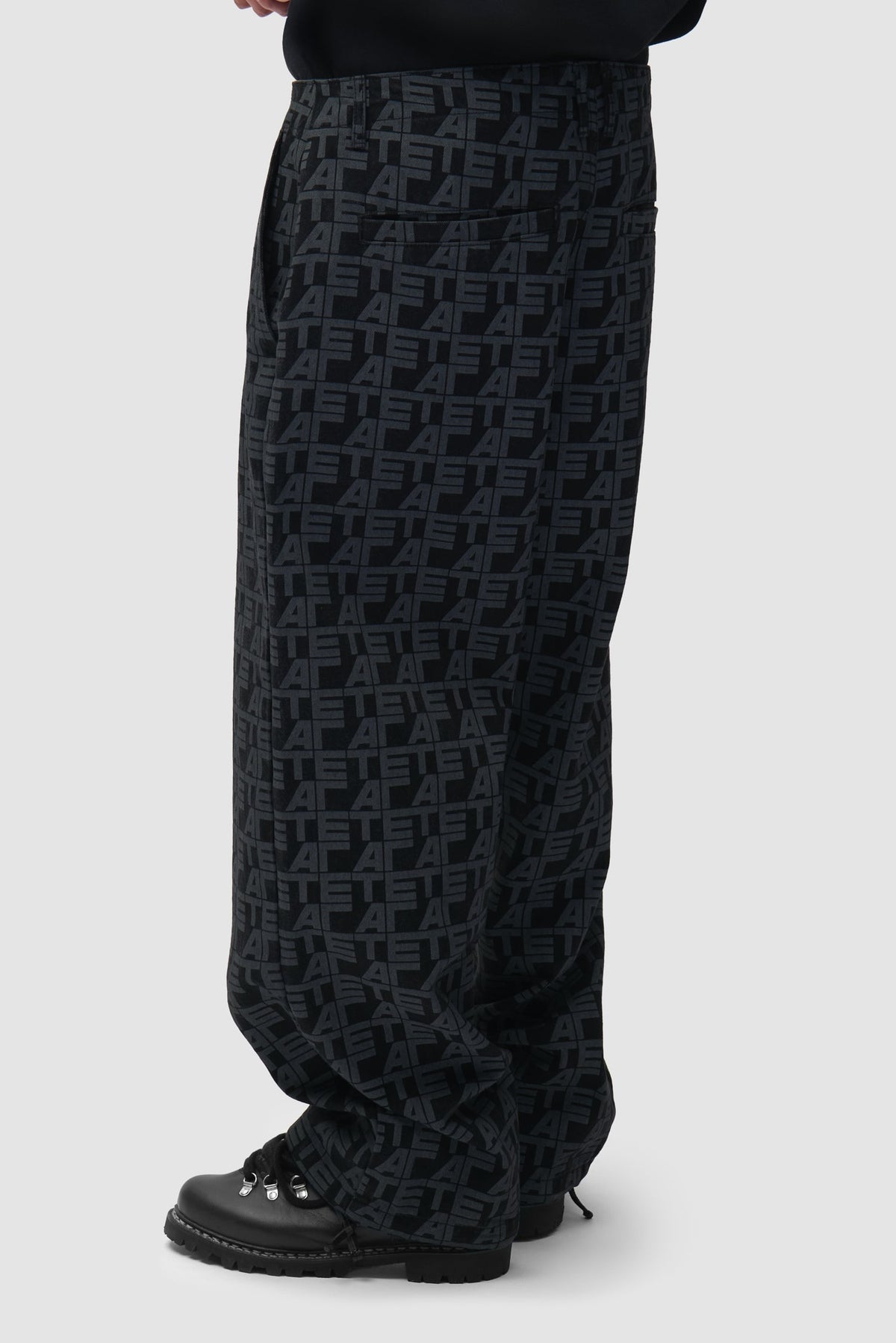 Pantalon à carreaux sur toute la surface - Denim noir