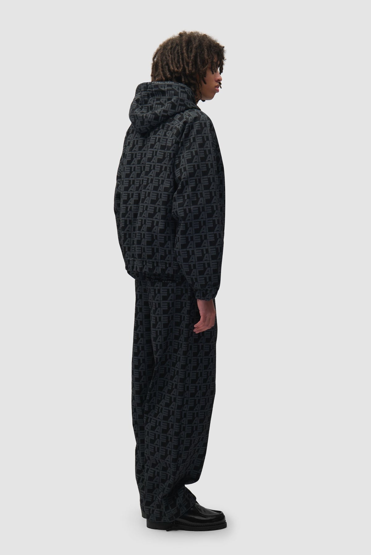 Pantalon à carreaux sur toute la surface - Denim noir