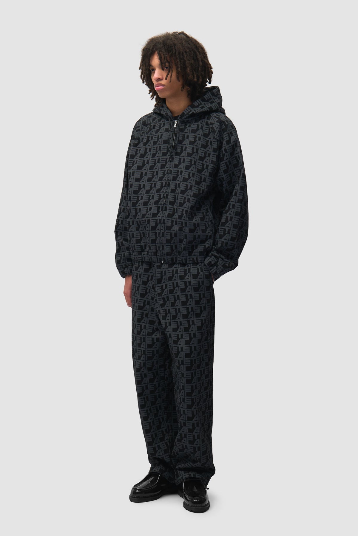 Pantalon à carreaux sur toute la surface - Denim noir