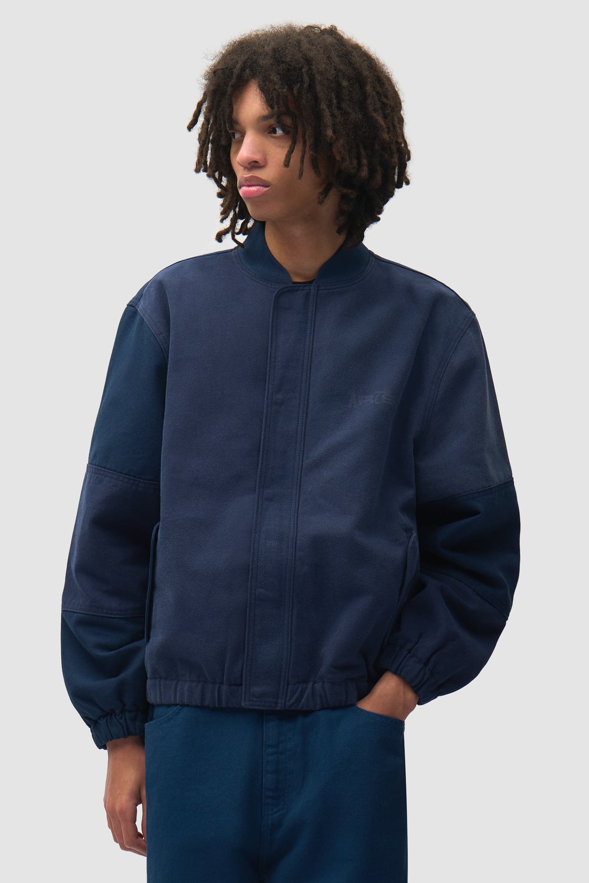 Blouson aviateur en toile - Bleu marine