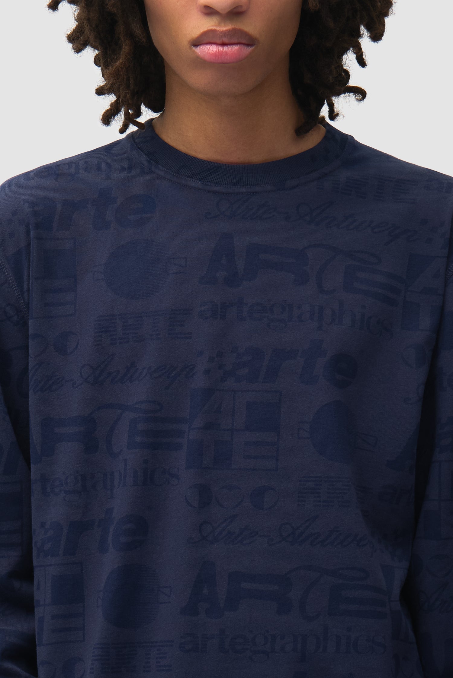 T-shirt à manches longues Polygraphic - Bleu marine/Noir