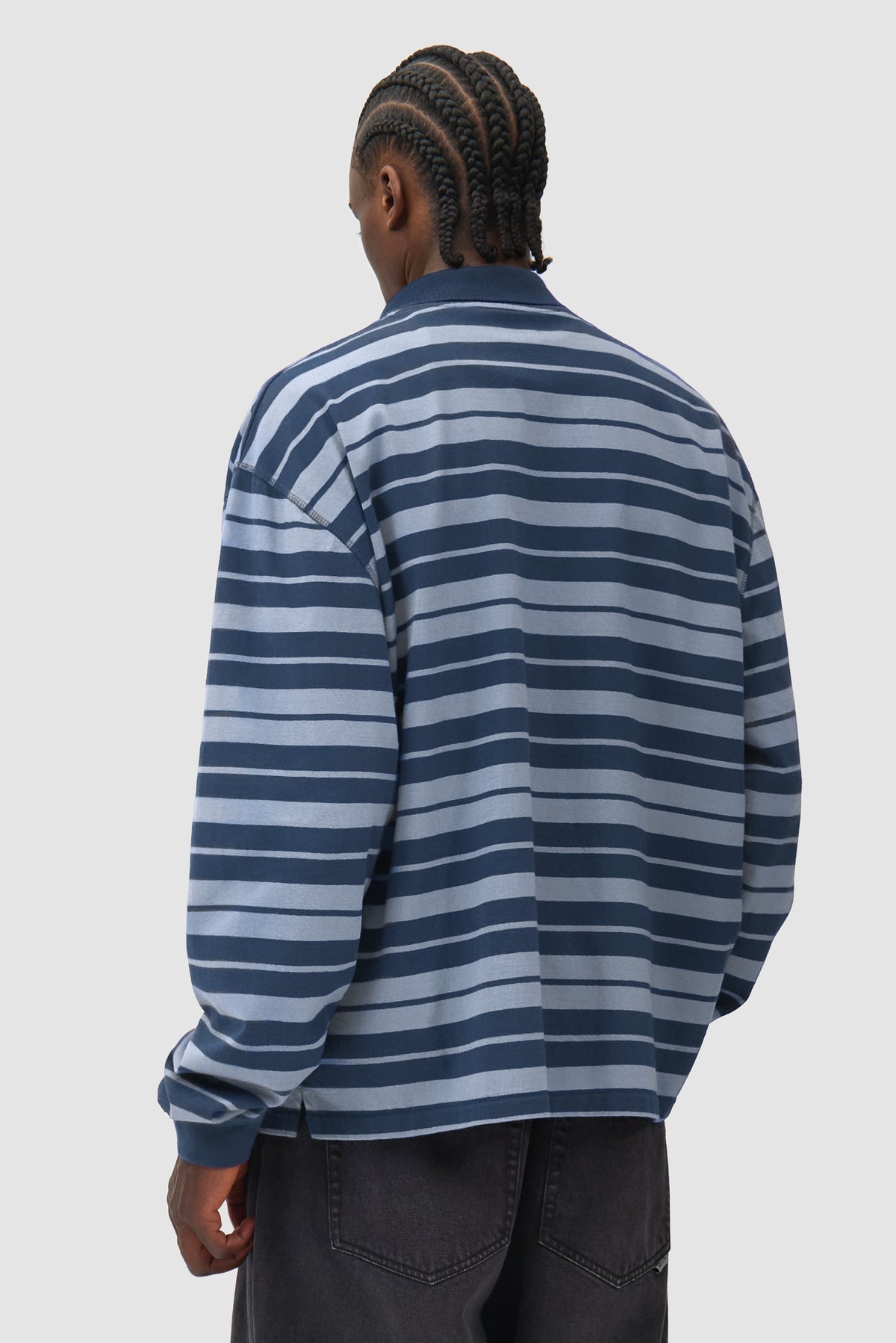 Polo rayé - Bleu marine/Bleu clair