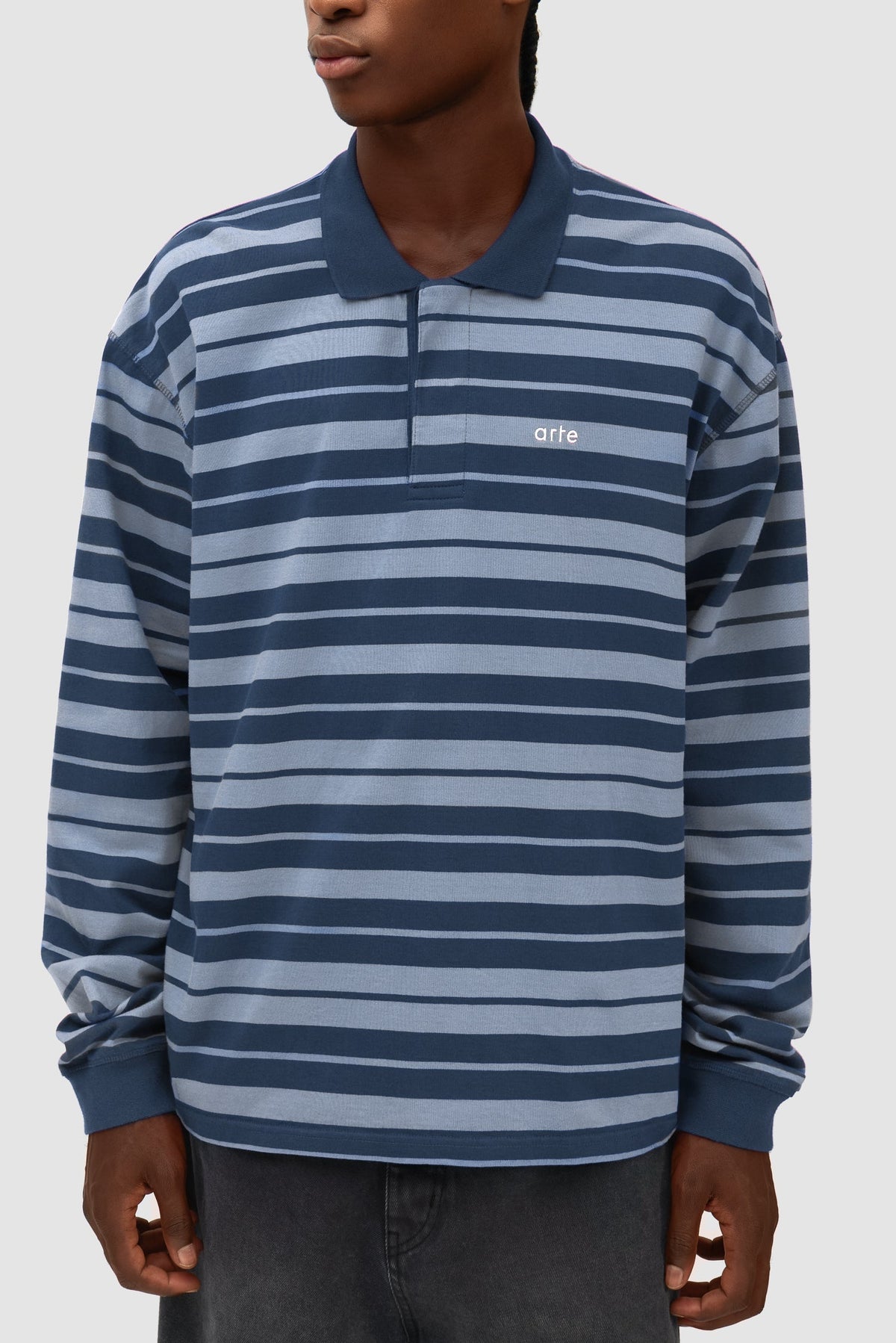 Polo rayé - Bleu marine/Bleu clair