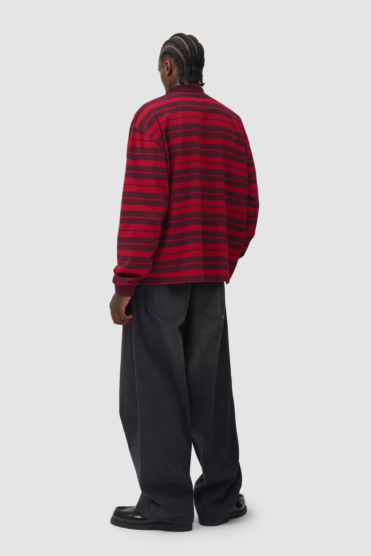 Polo rayé - Rouge/Bordeaux