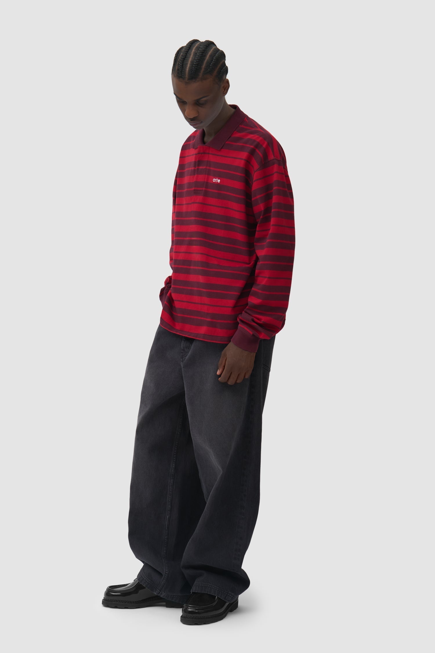 Polo rayé - Rouge/Bordeaux
