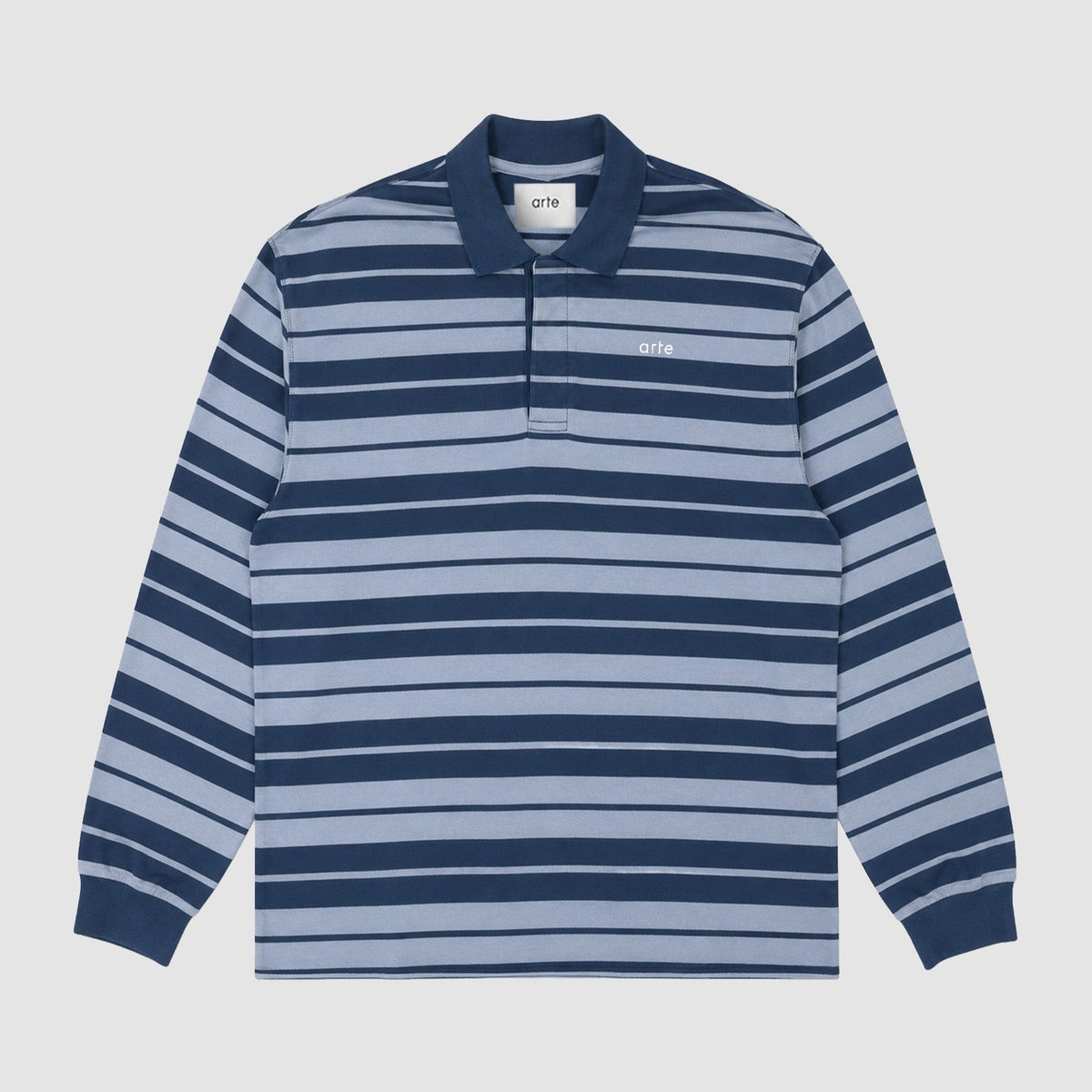 Polo rayé - Bleu marine/Bleu clair
