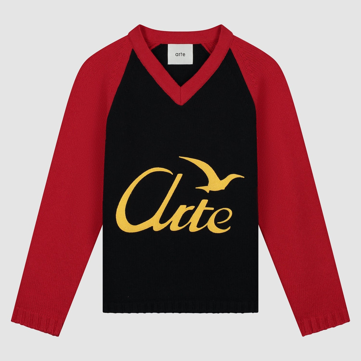 Manches longues en tricot - Noir/Rouge