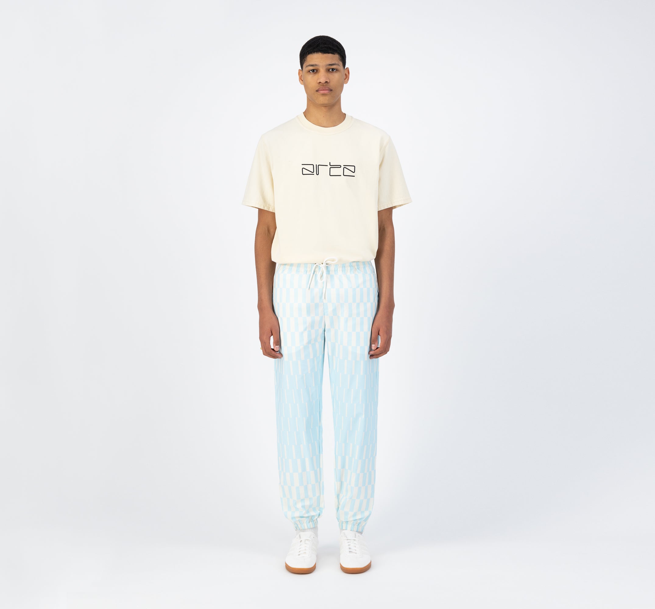 Pantalon Jo - Bleu clair/crème