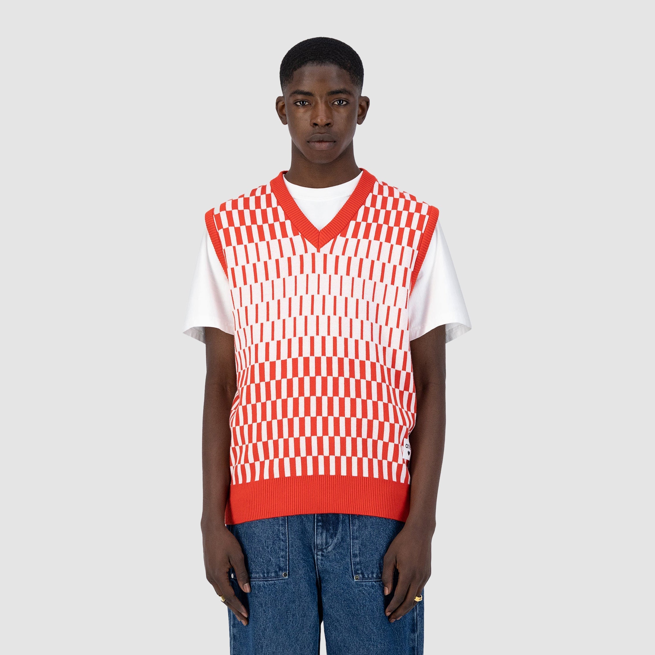 Tricot Karl Trip - Rouge/Blanc