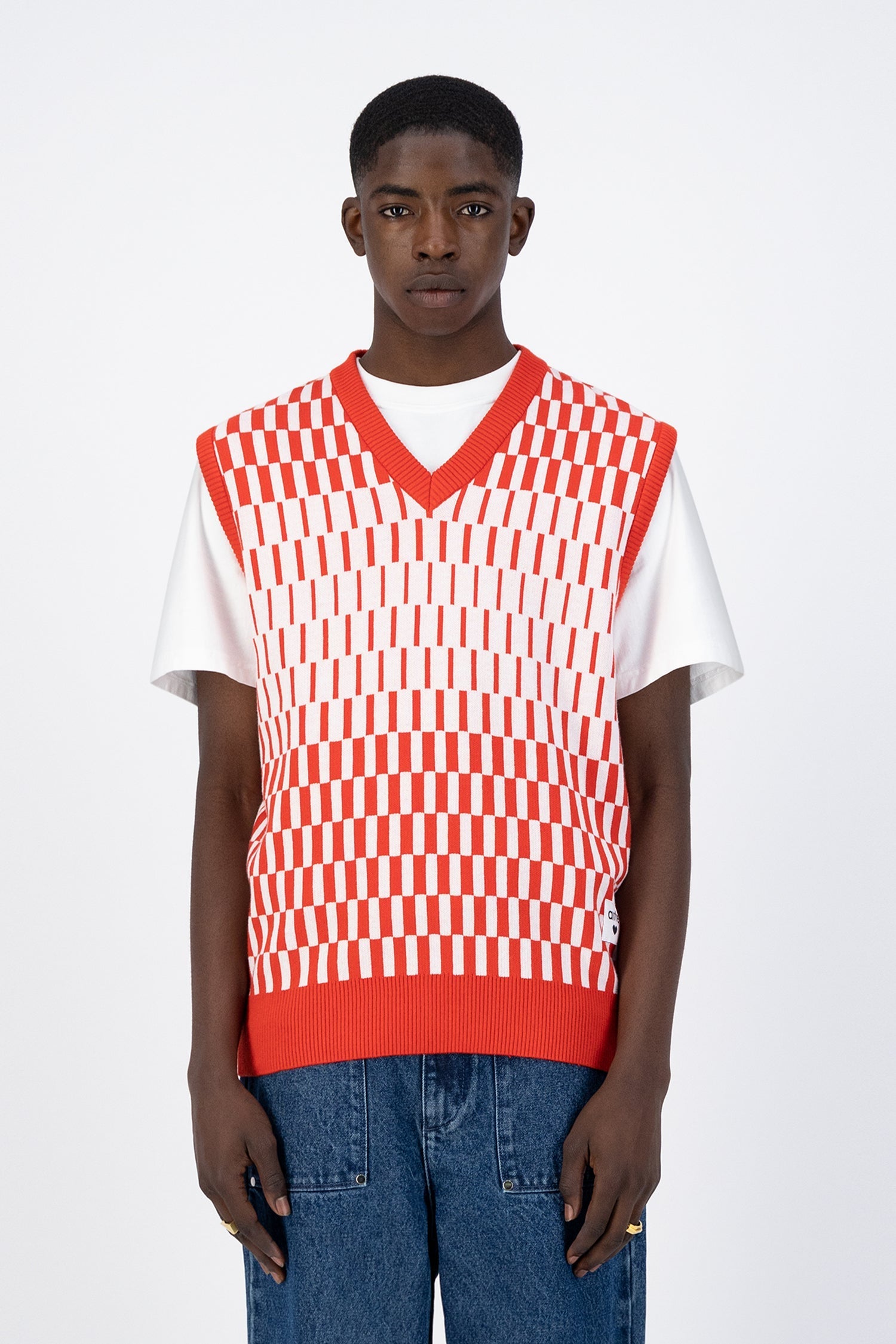 Tricot Karl Trip - Rouge/Blanc