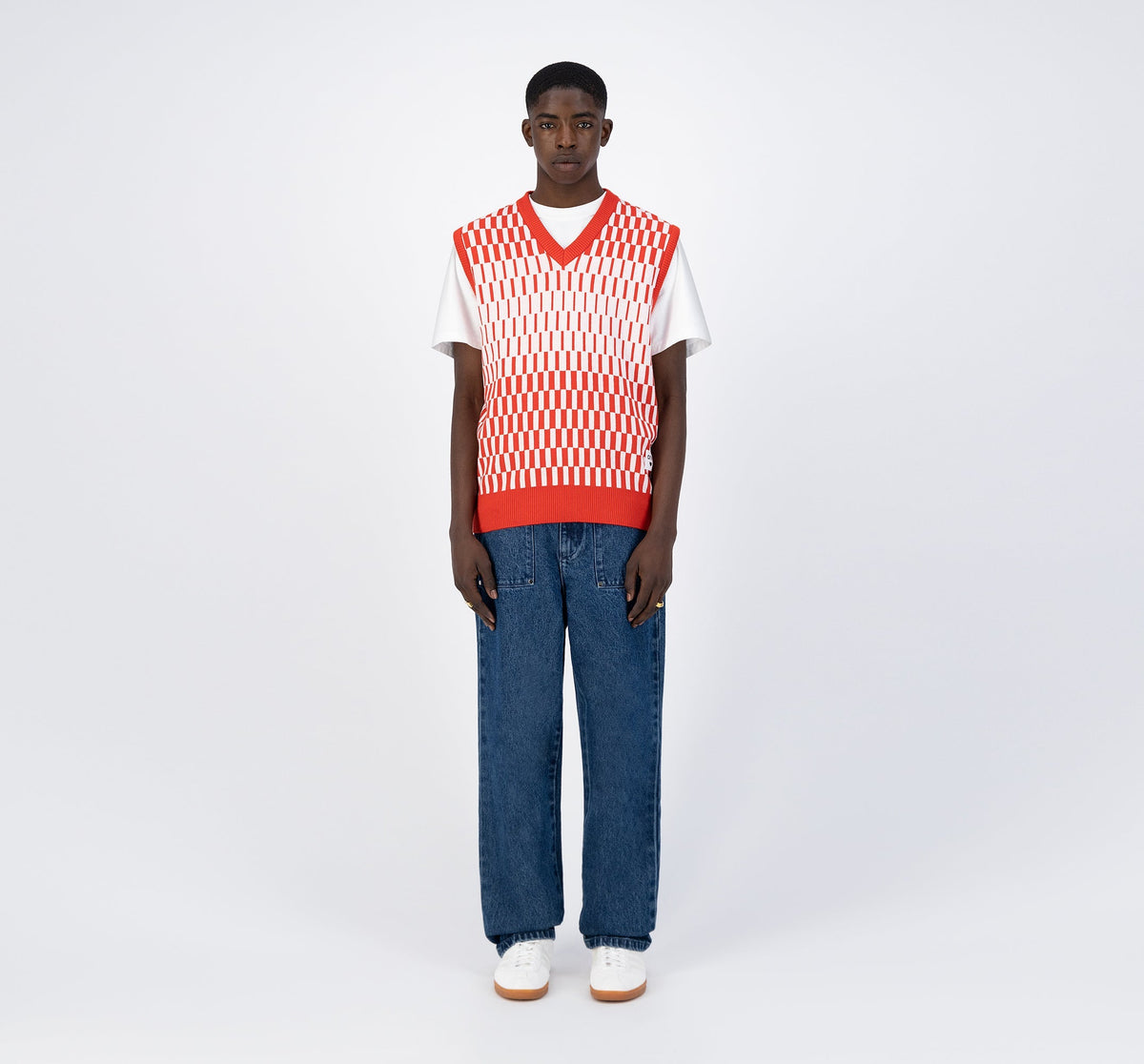 Tricot Karl Trip - Rouge/Blanc