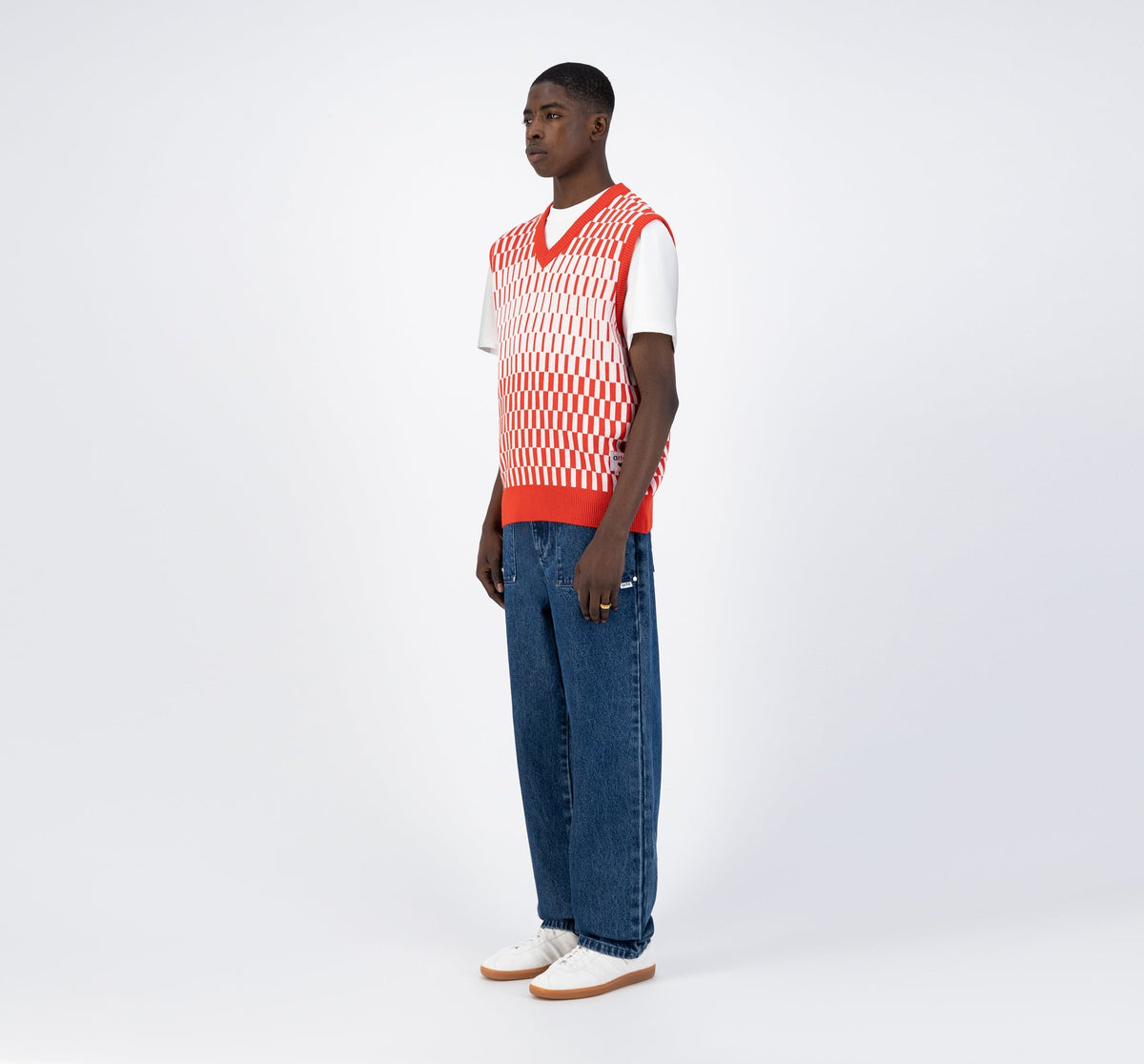 Tricot Karl Trip - Rouge/Blanc