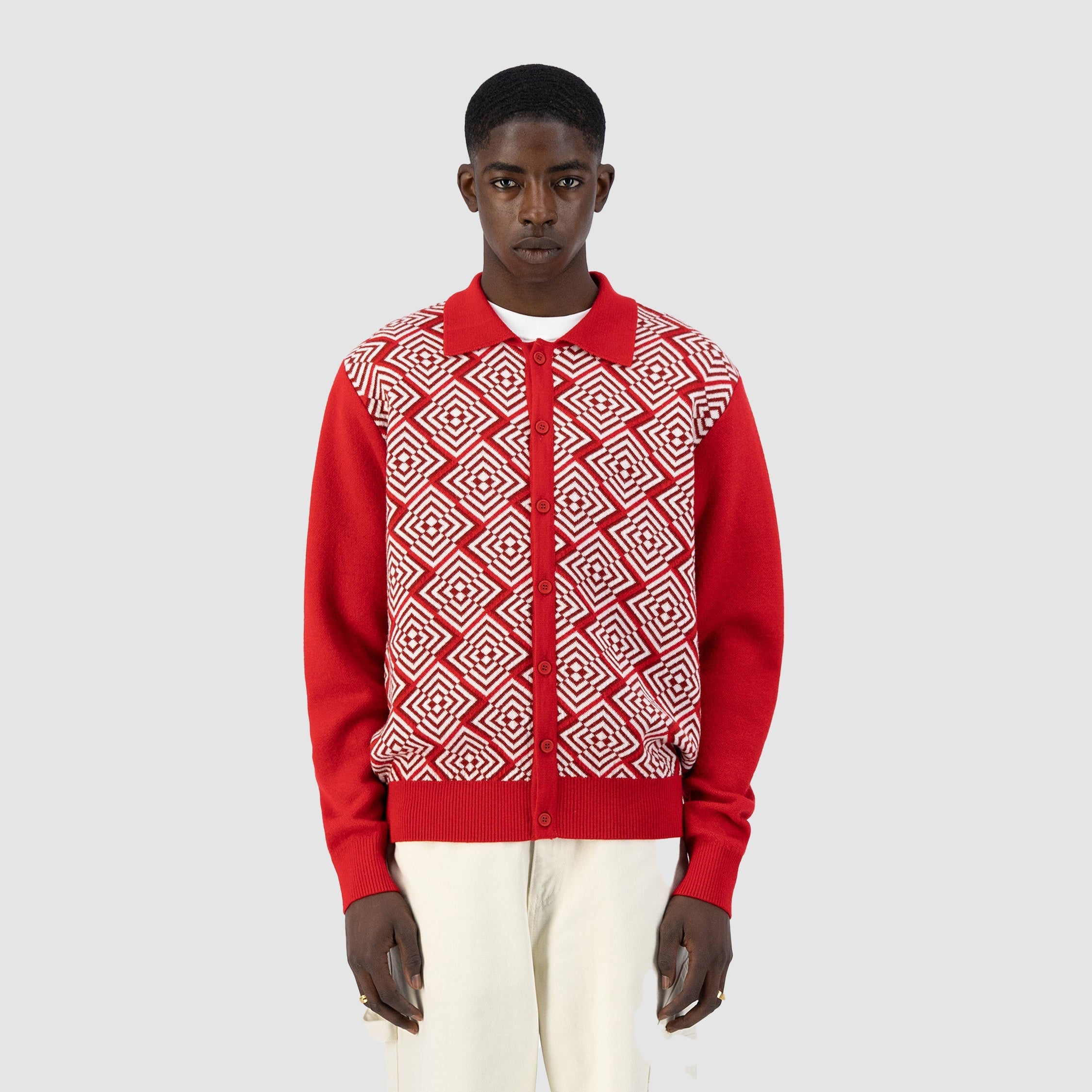 Cardigan en tricot Karp - Rouge
