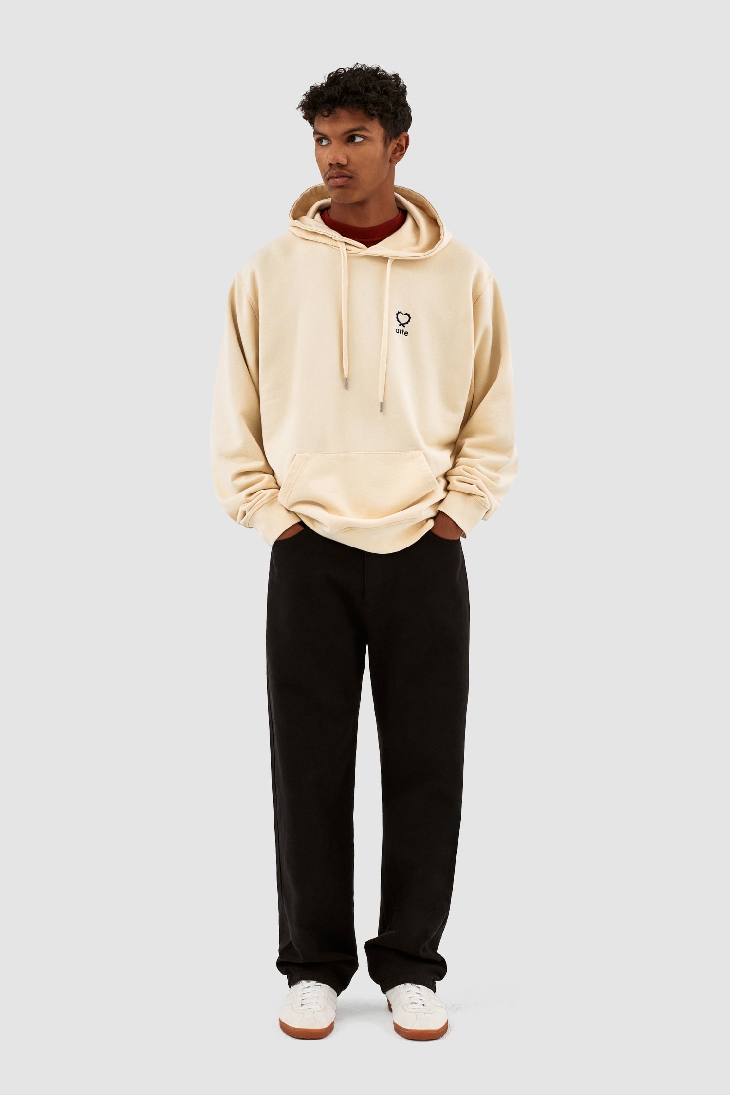 Sweat à capuche Hank Small Heart - Crème