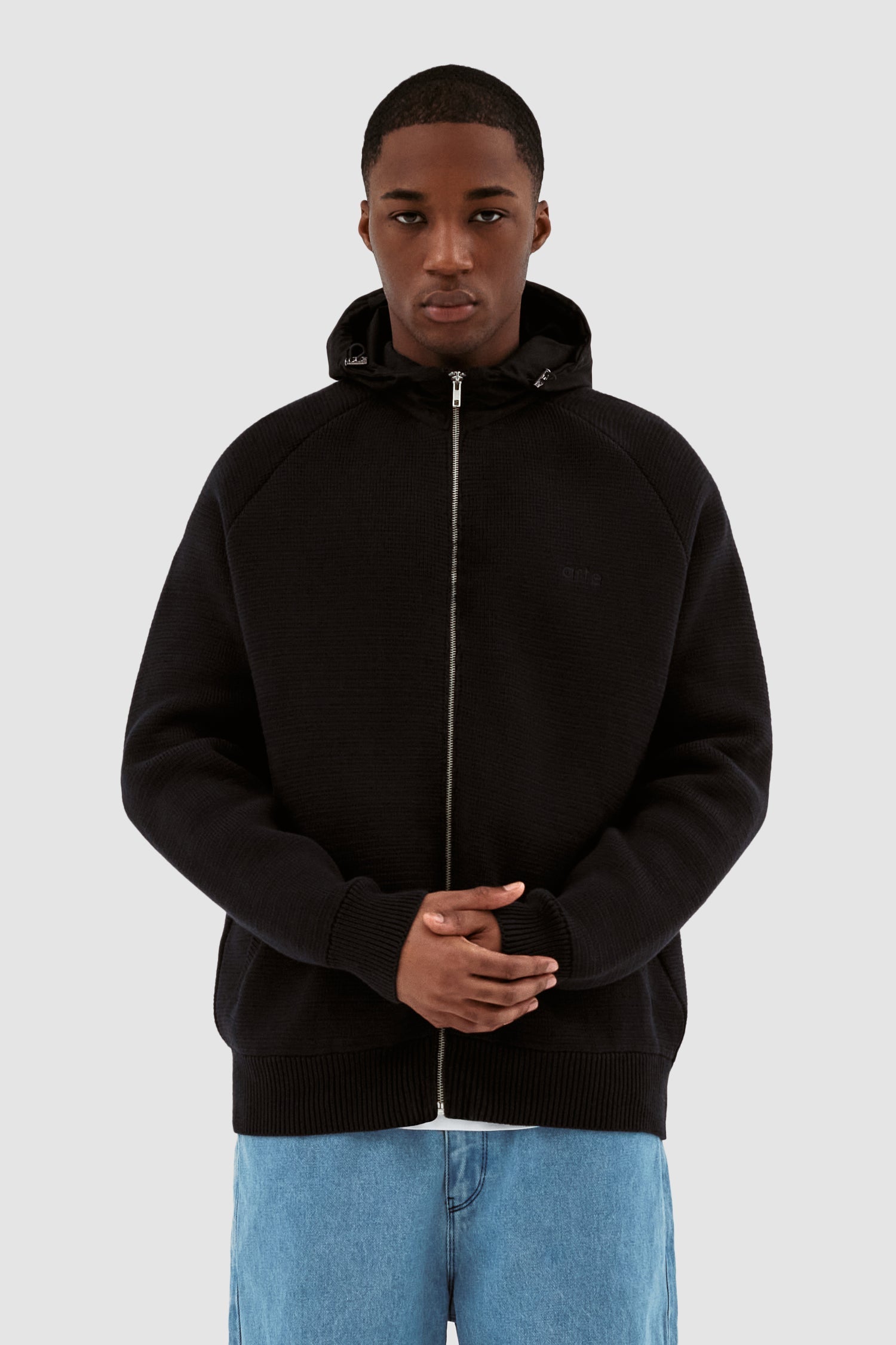 Sweat à capuche en maille Kole - Noir