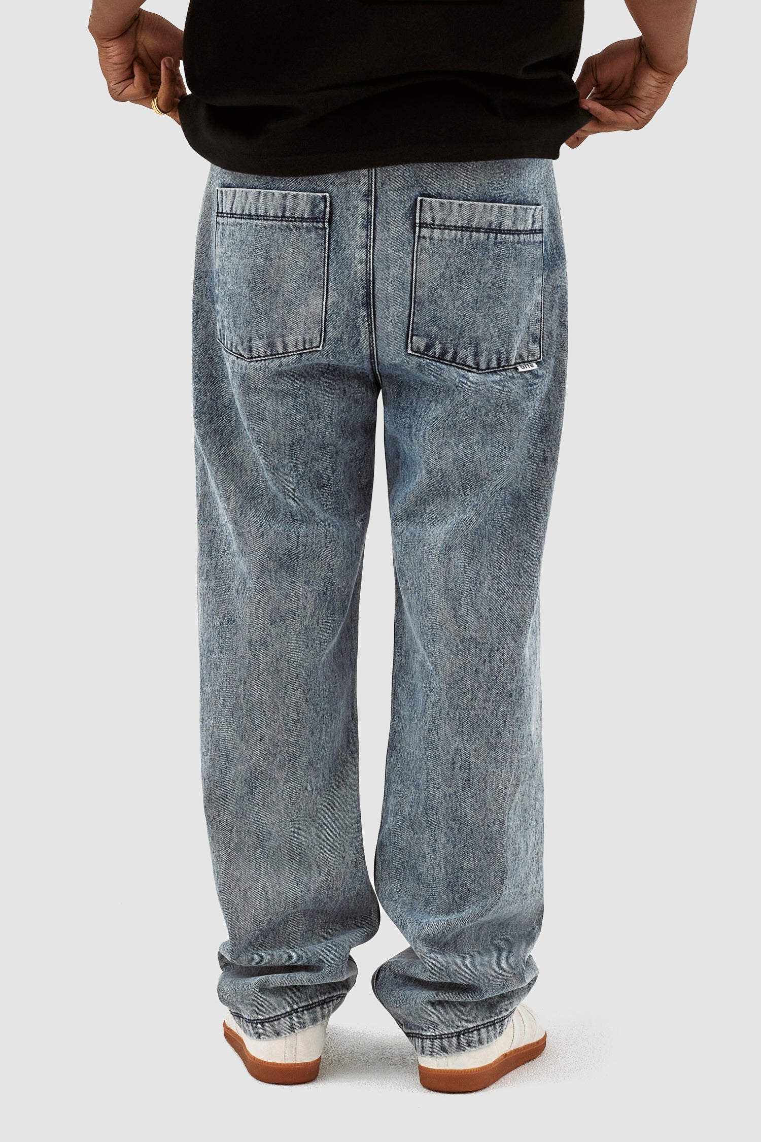 Poage Pantalon avec ceinture - Denim Vintage