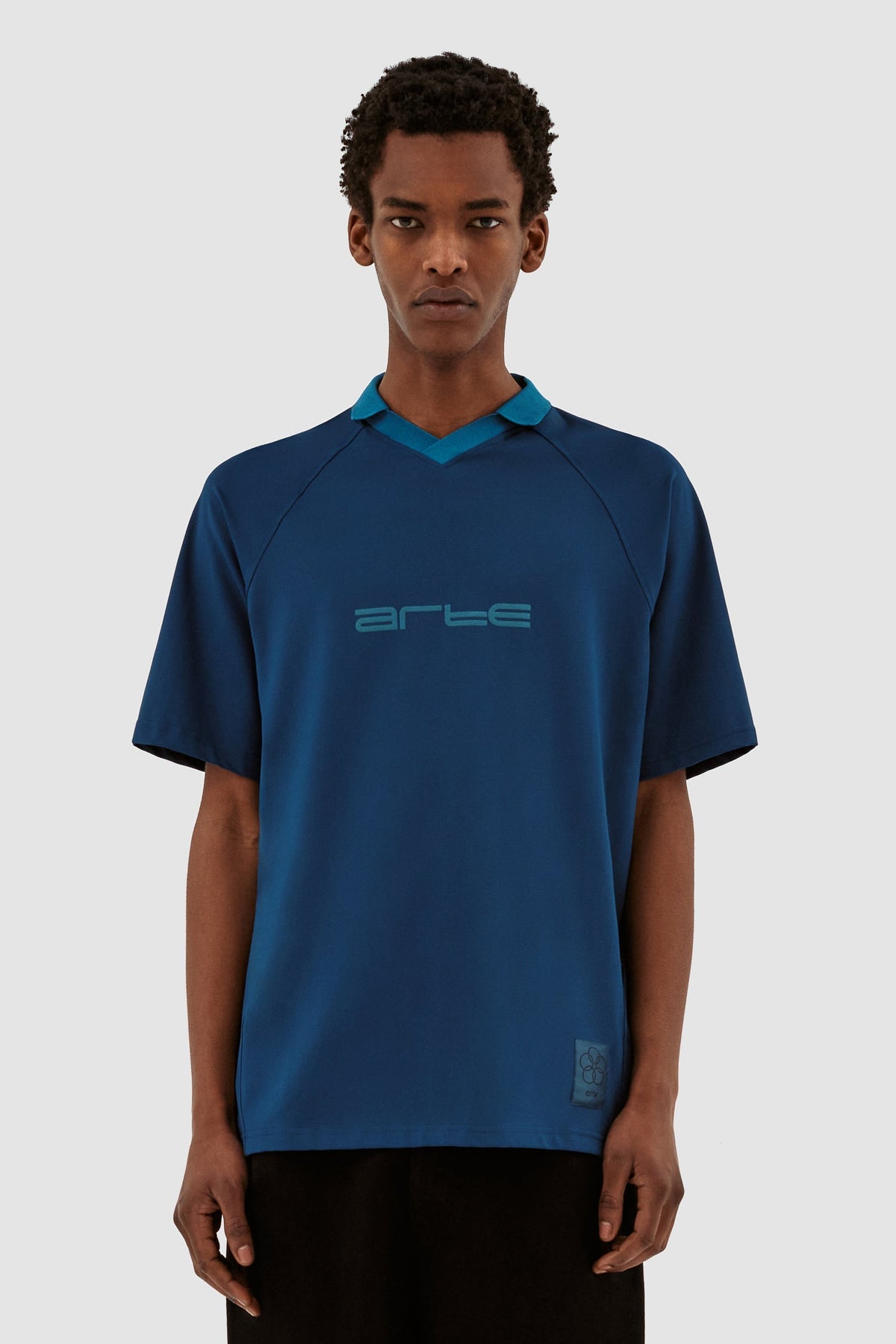 T-shirt à col Taylor - Marine