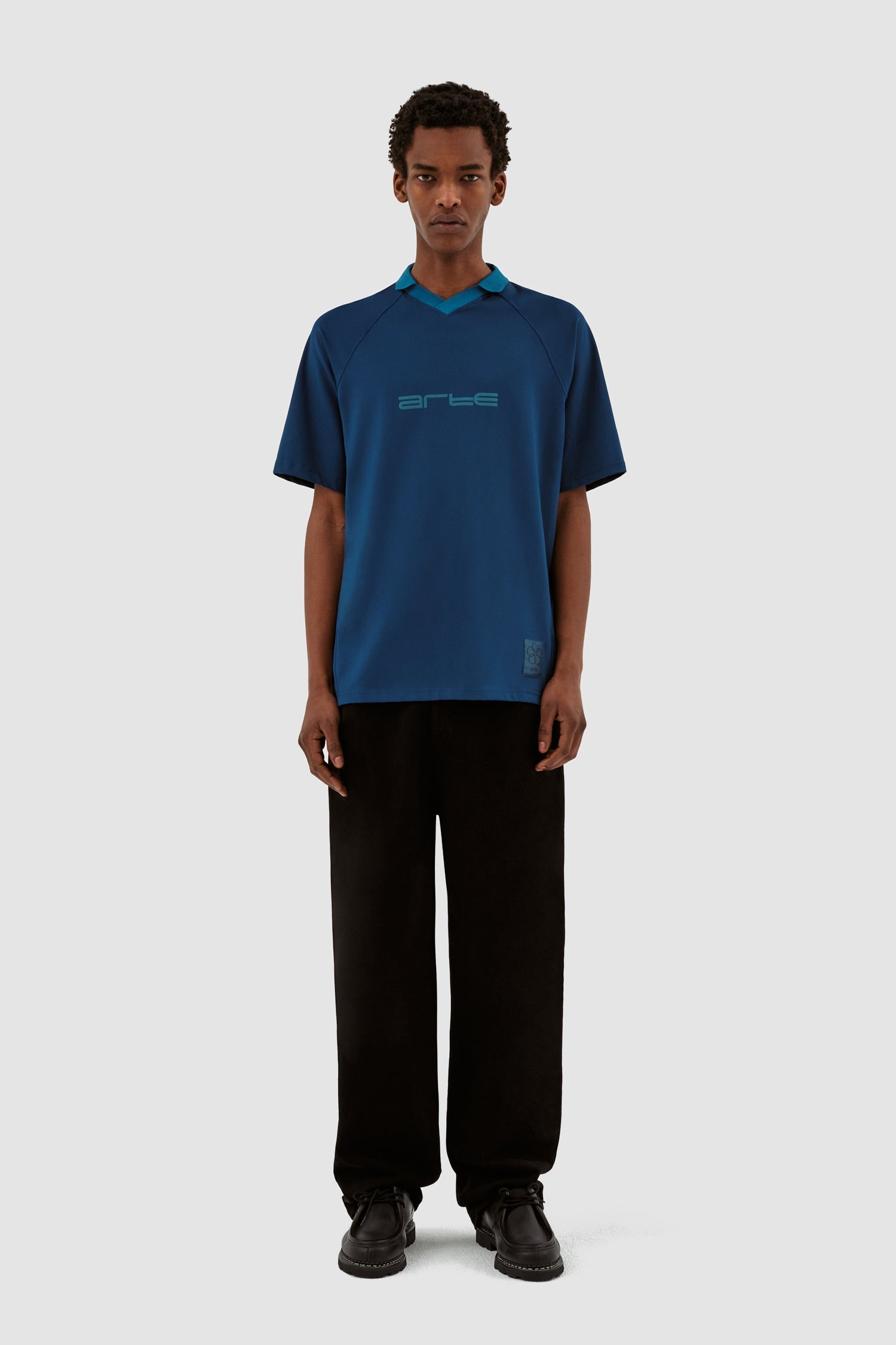 T-shirt à col Taylor - Marine