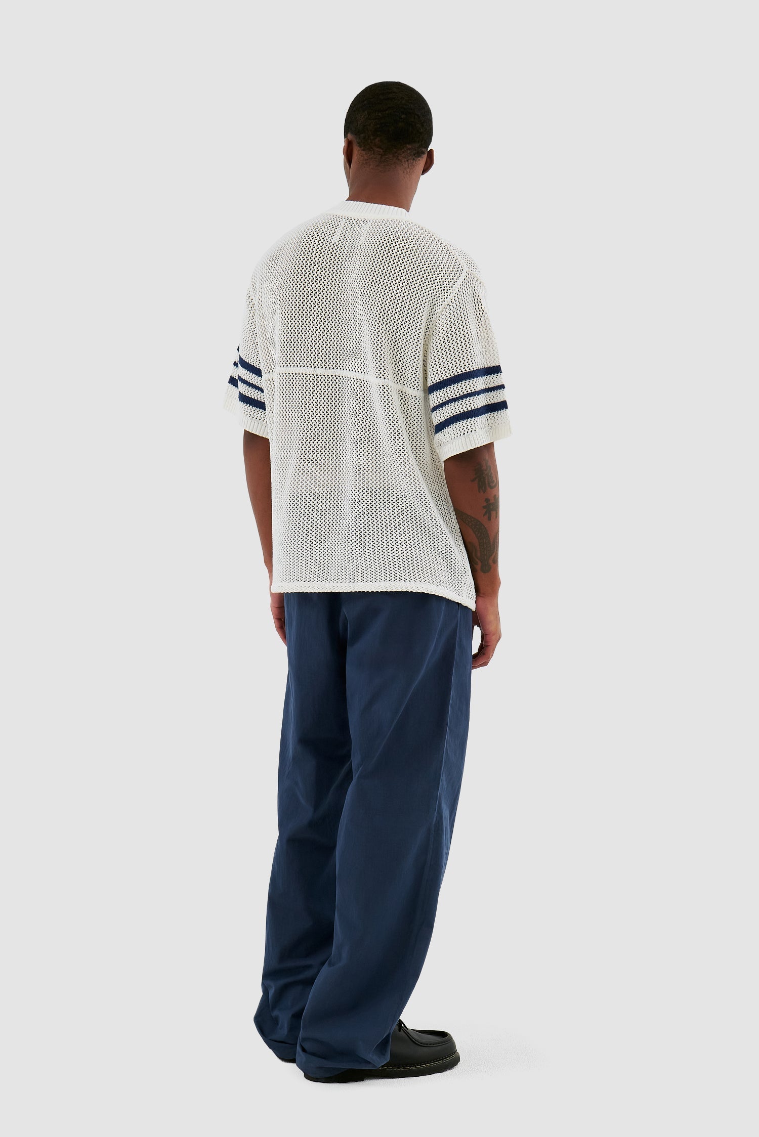 Shane - Chemise à rayures en tricot - Blanc