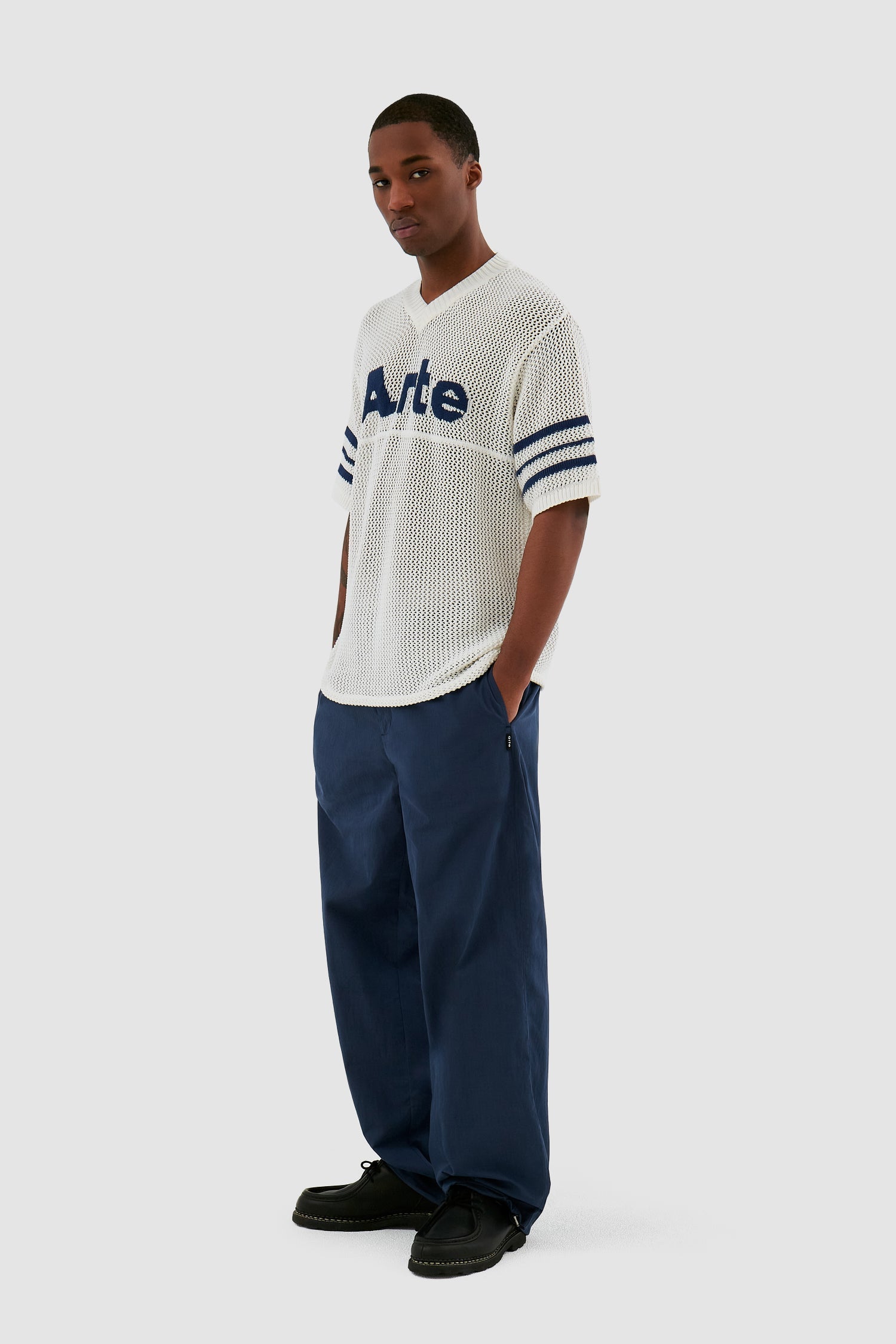 Shane - Chemise à rayures en tricot - Blanc