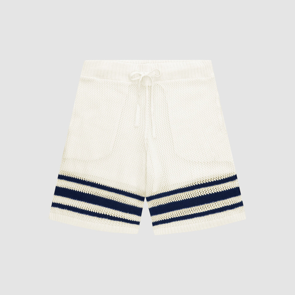 Short à rayures en tricot Shane - Blanc