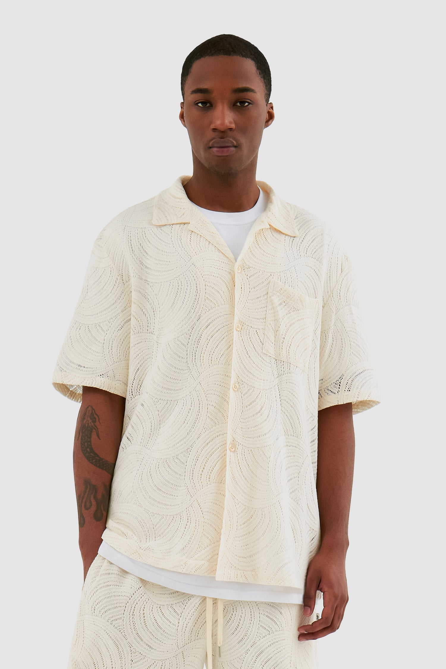 Chemise en crochet Stan - Crème