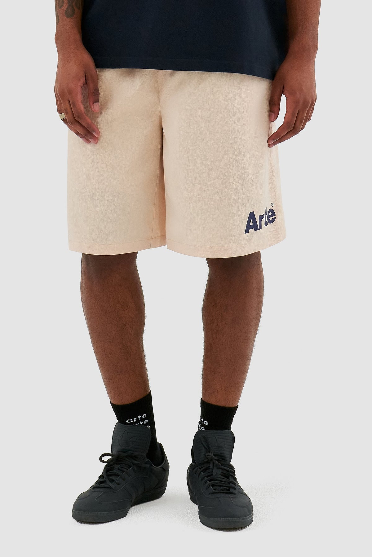Short à logo Samuel - Crème