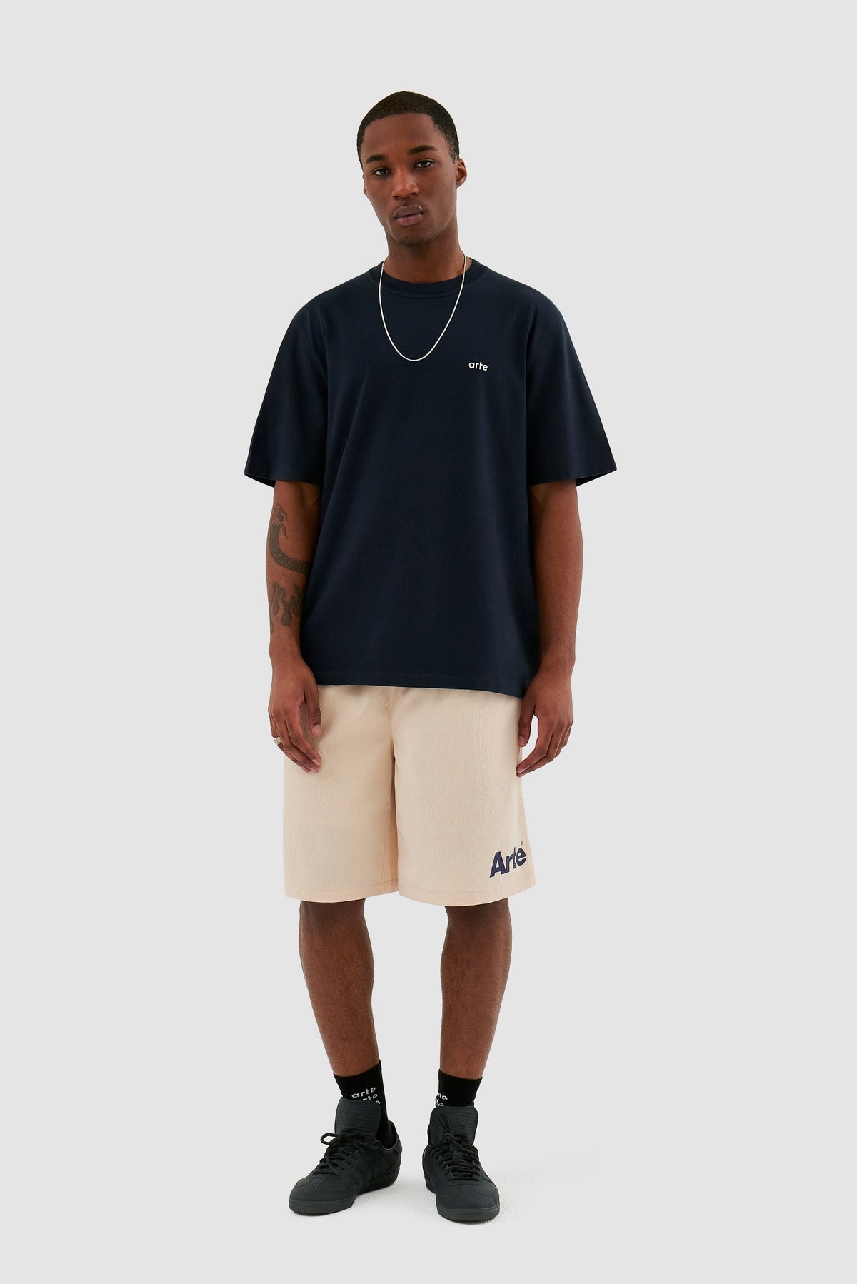 Short à logo Samuel - Crème
