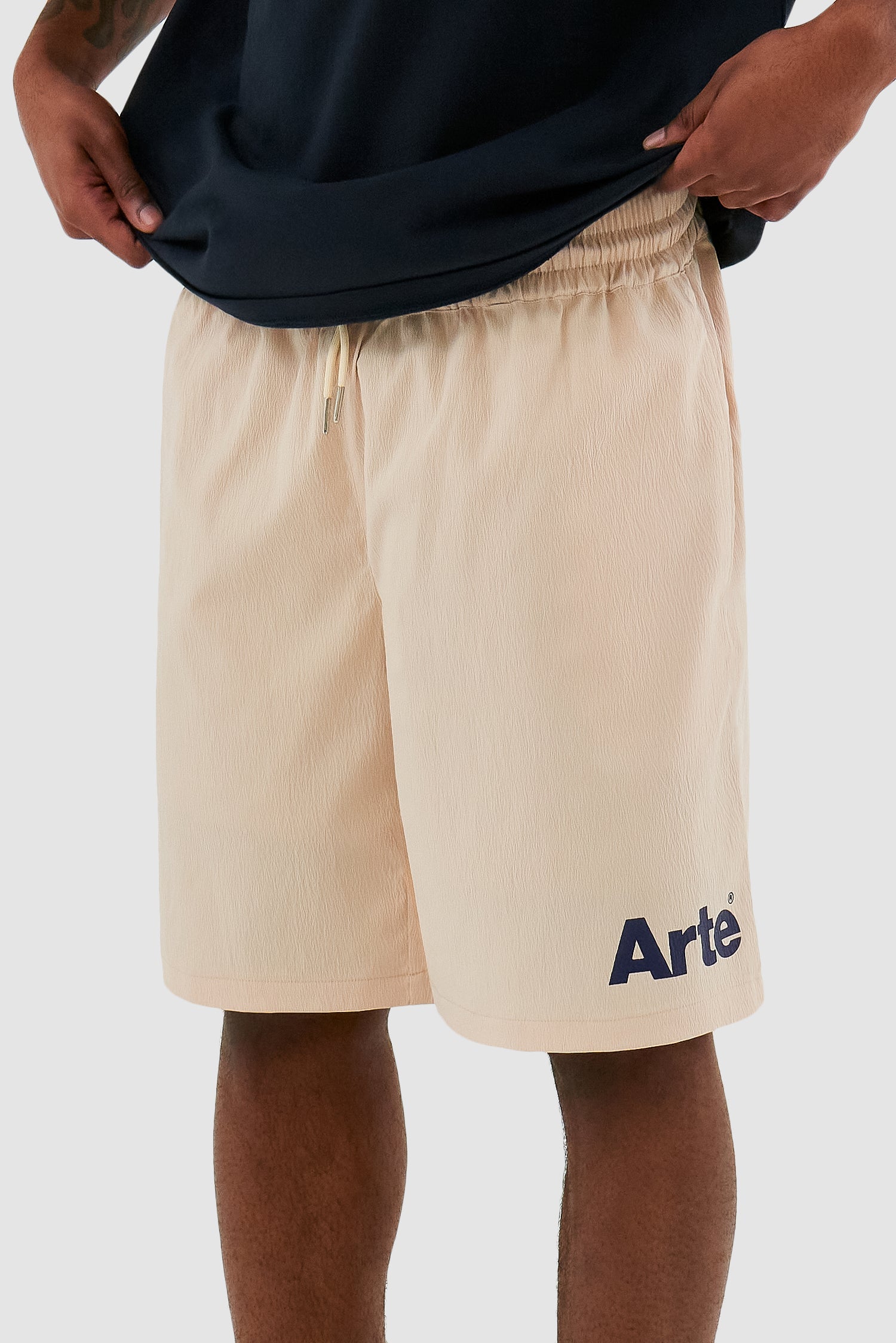 Short à logo Samuel - Crème