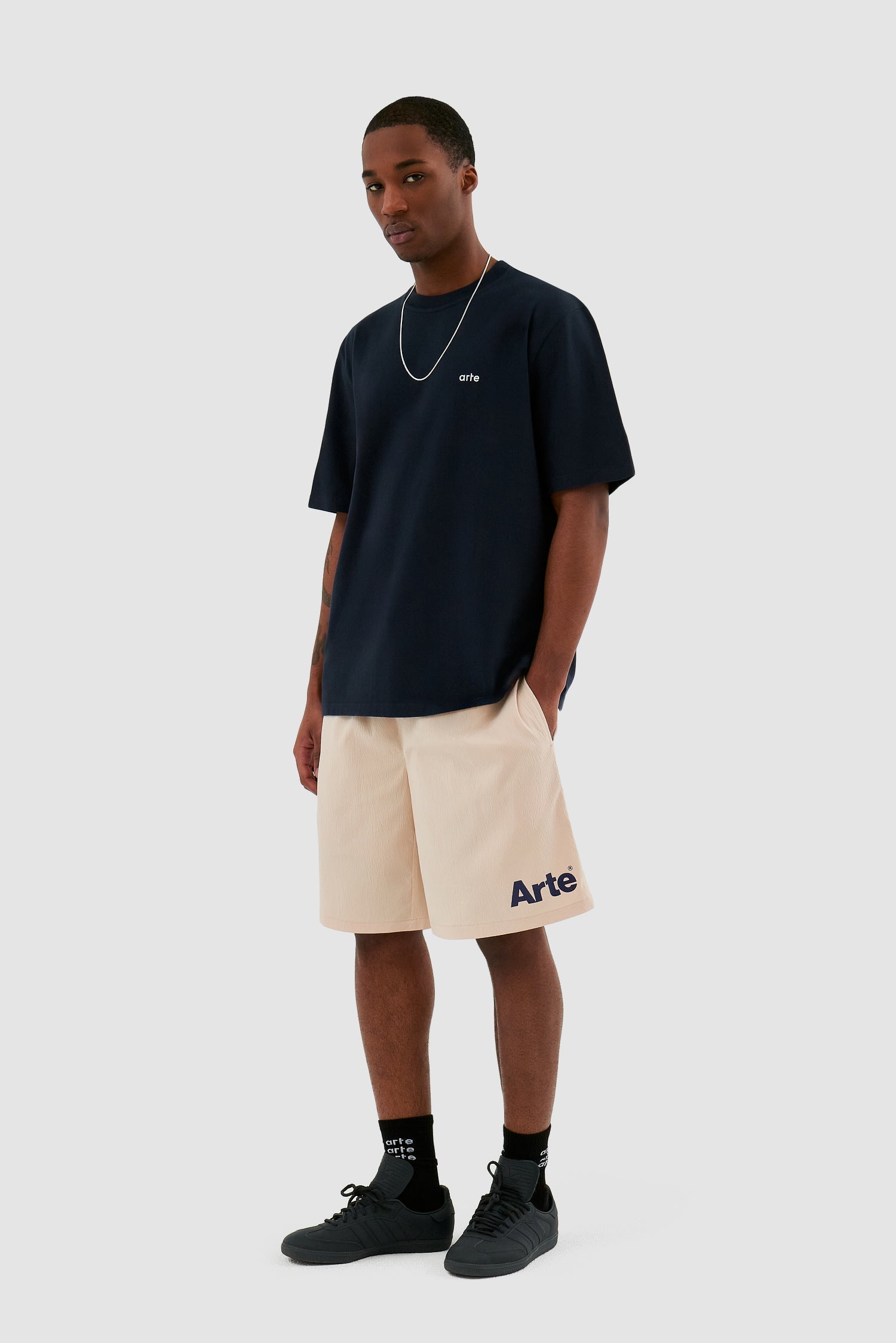 Short à logo Samuel - Crème