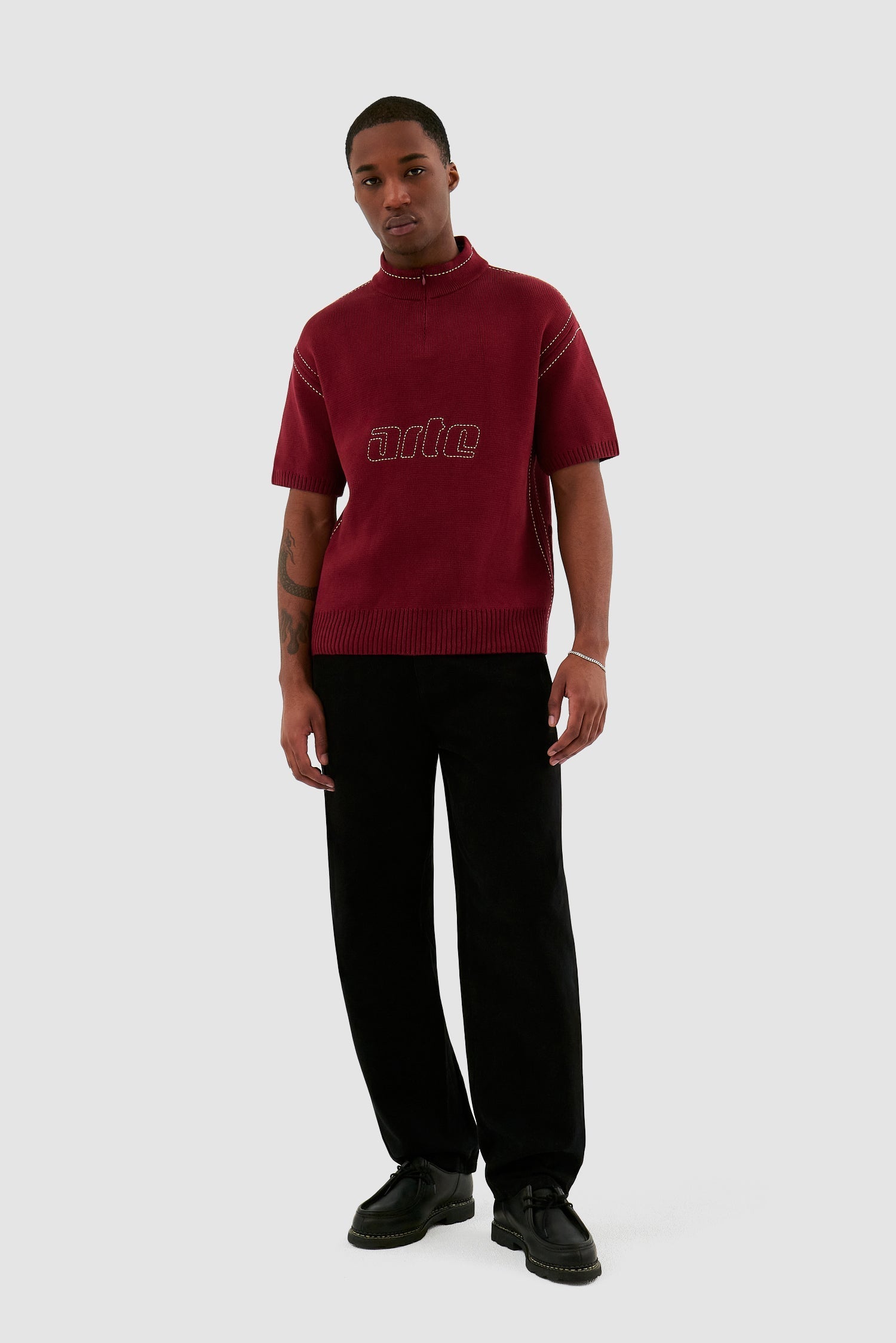 Kane Logo Knit - Bordeaux