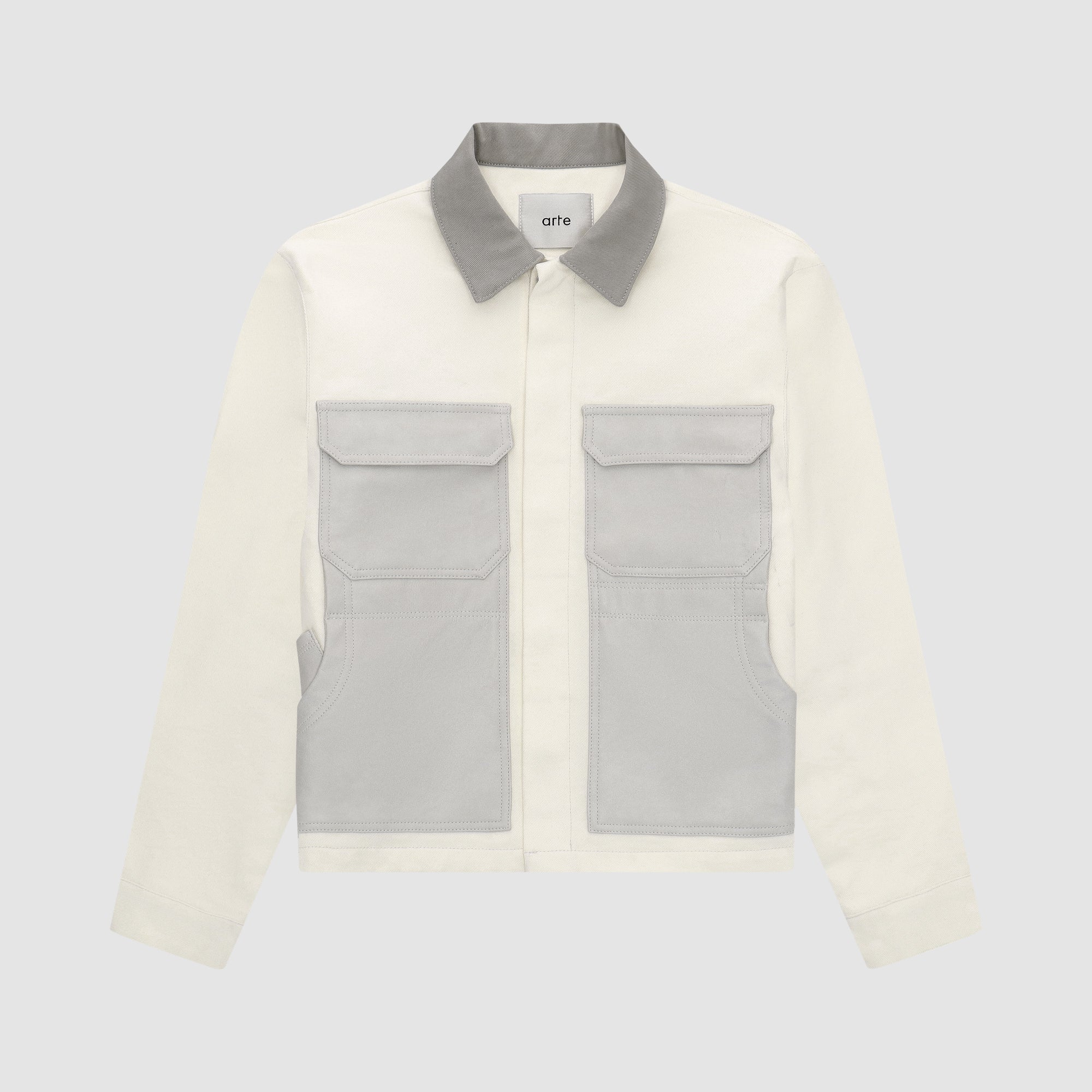 John Contrast Jacket - Crème/Gris