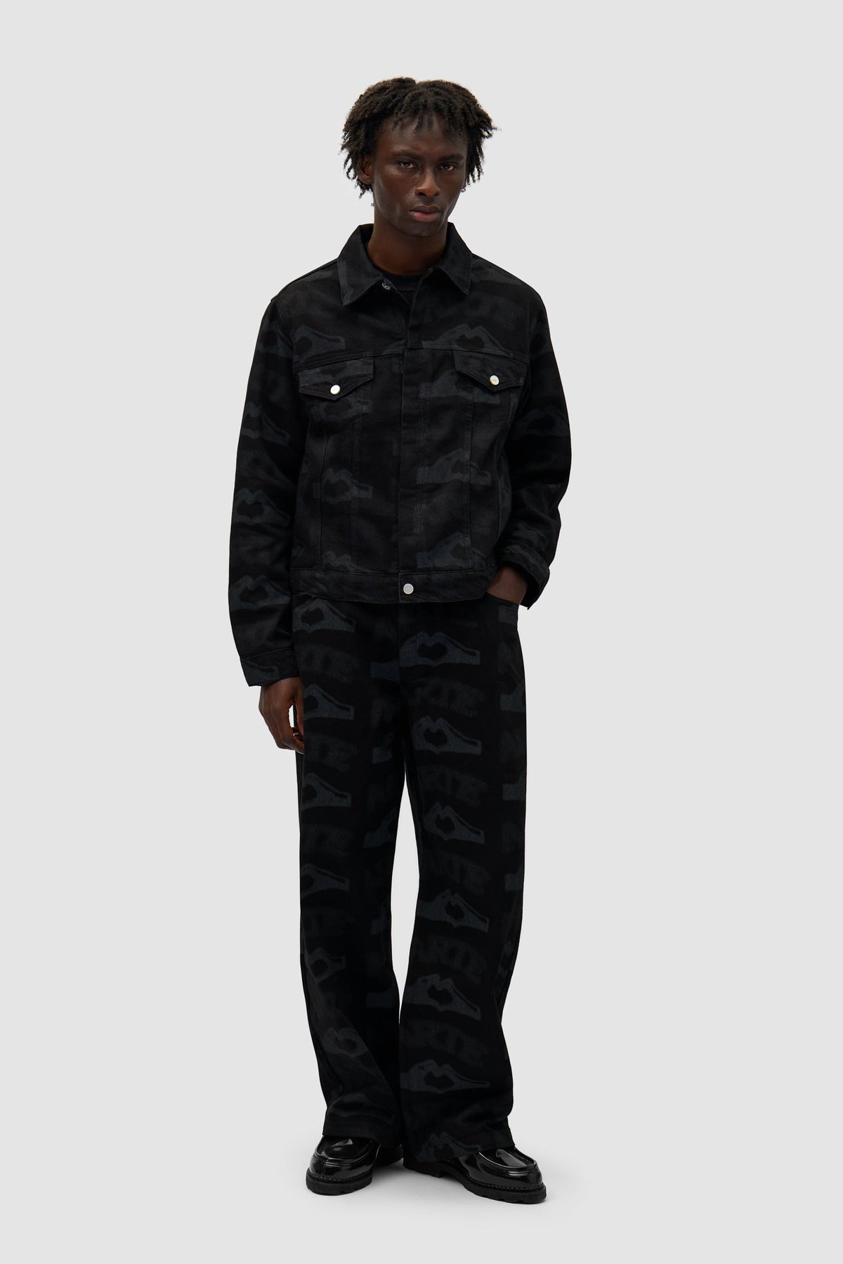 Pantalon imprimé Heart - Noir