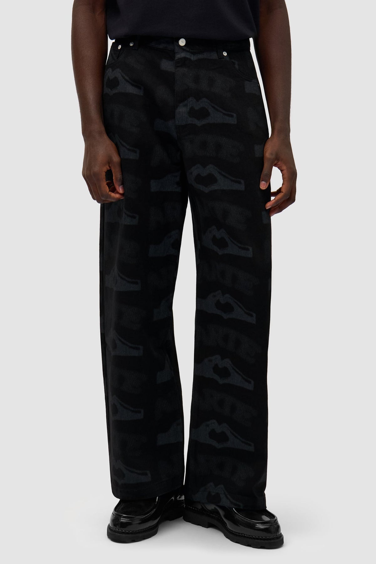 Pantalon imprimé Heart - Noir