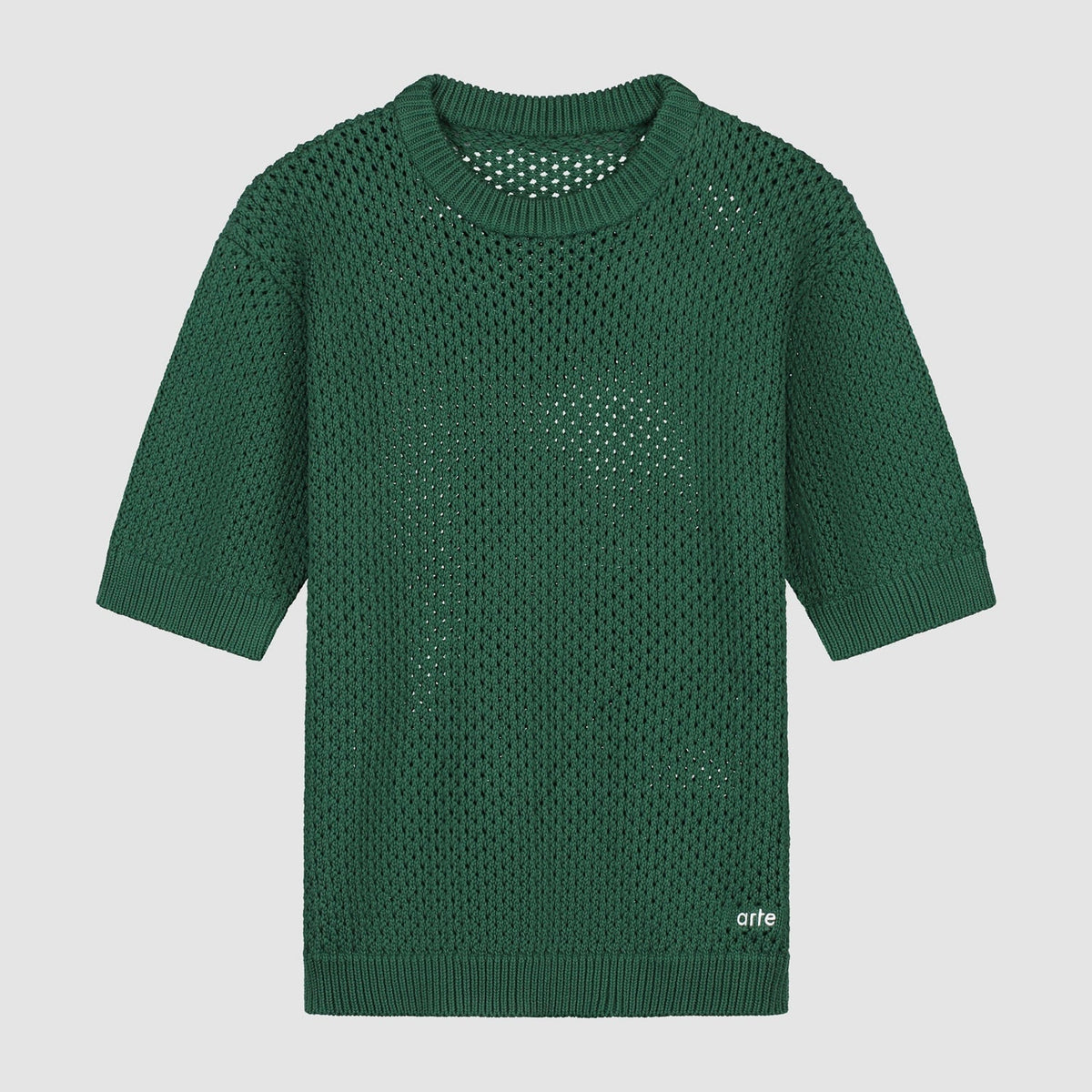 T-shirt en maille crochetée - Vert