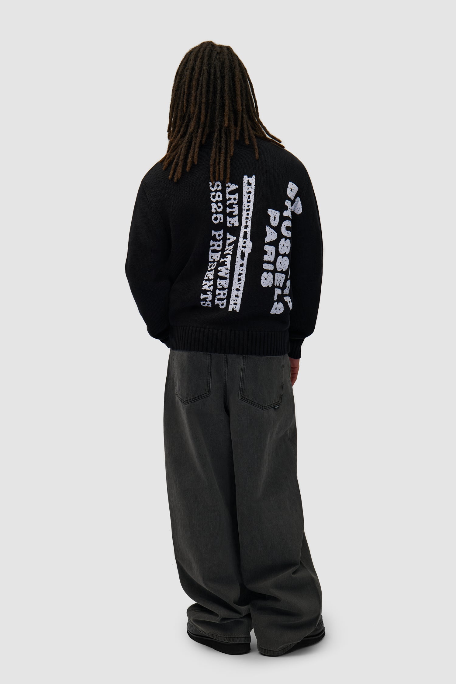 Pull en maille à gros motifs - Noir