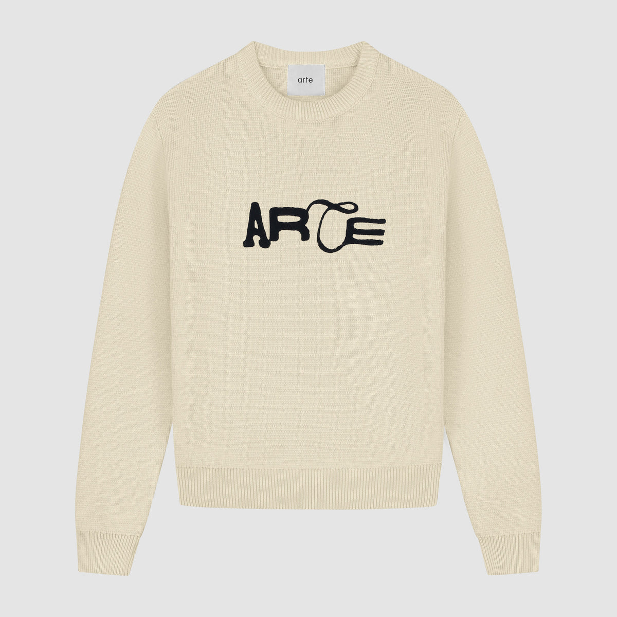 Pull en maille avec logo - Crème