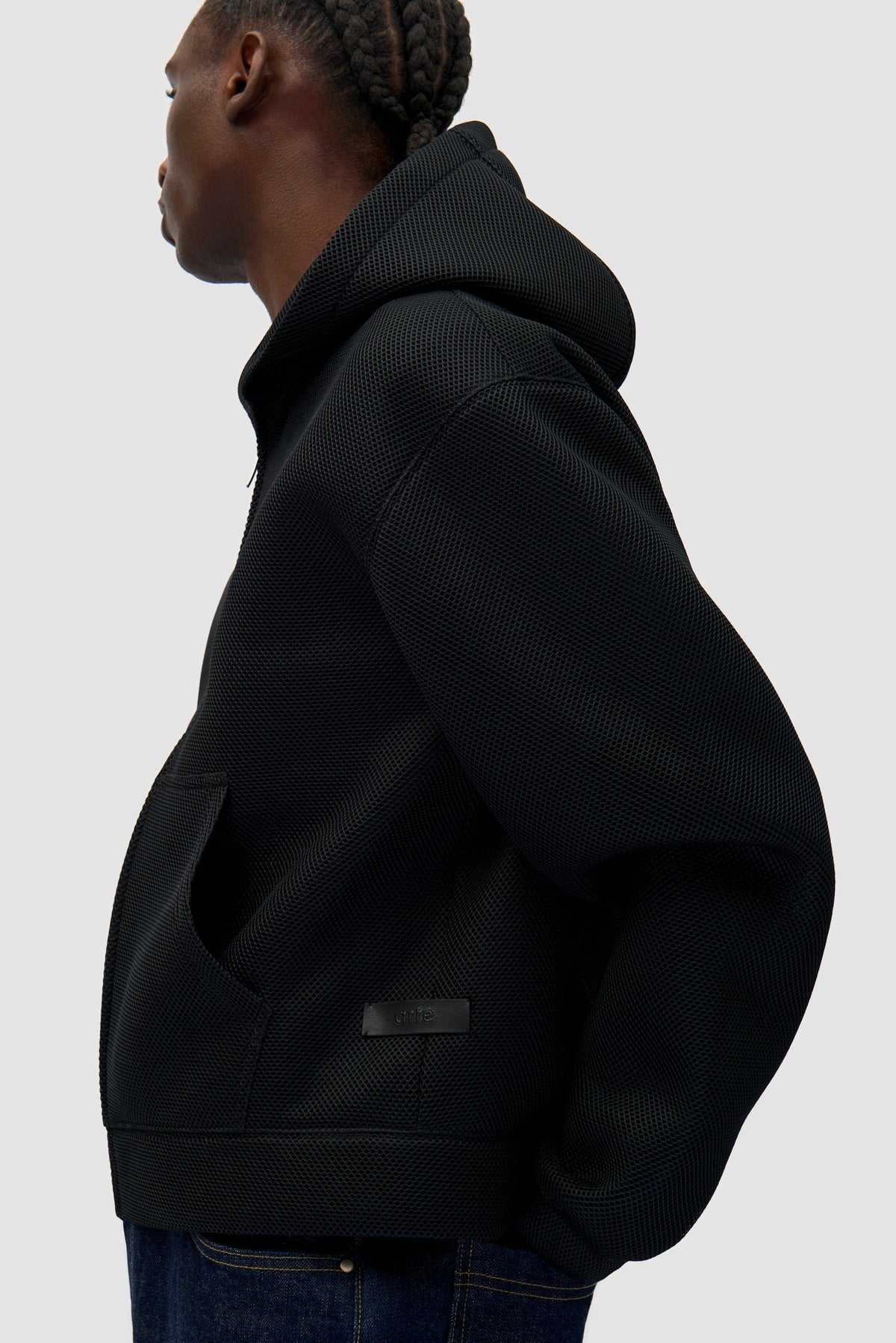 Veste à capuche en maille - Noir