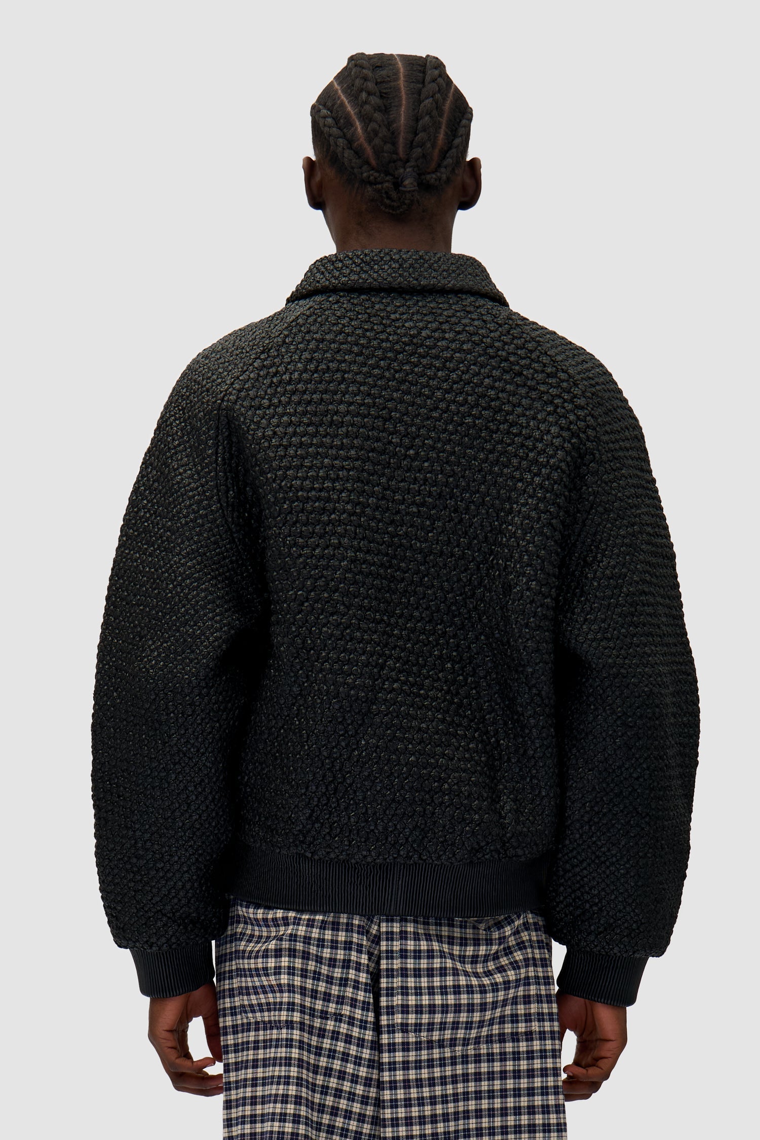 Veste en cuir tressé - Noir
